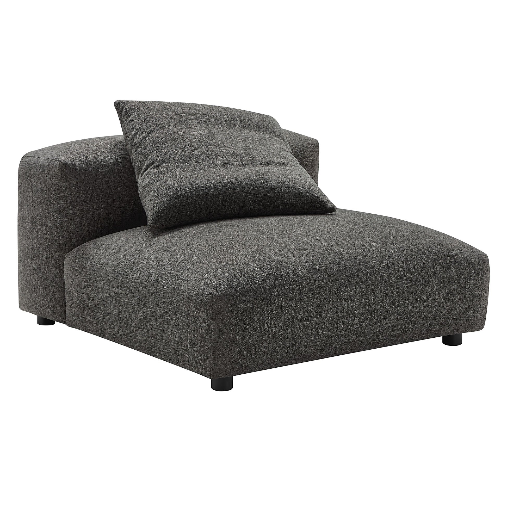 Solace  Modular Upholstered Fabric Armless Chair - Charcoal