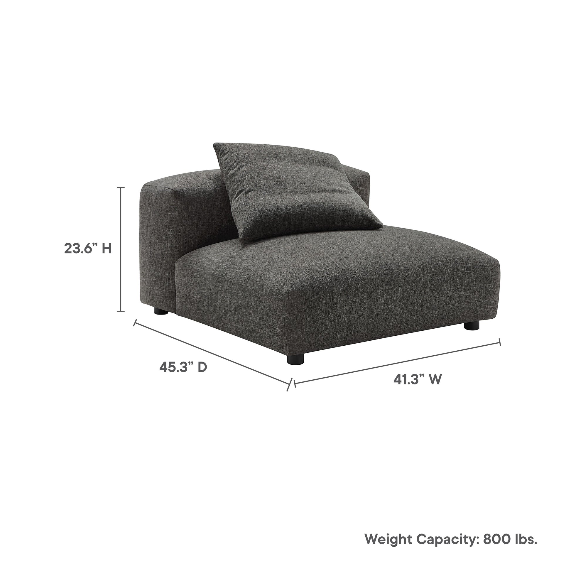 Solace  Modular Upholstered Fabric Armless Chair - Linen