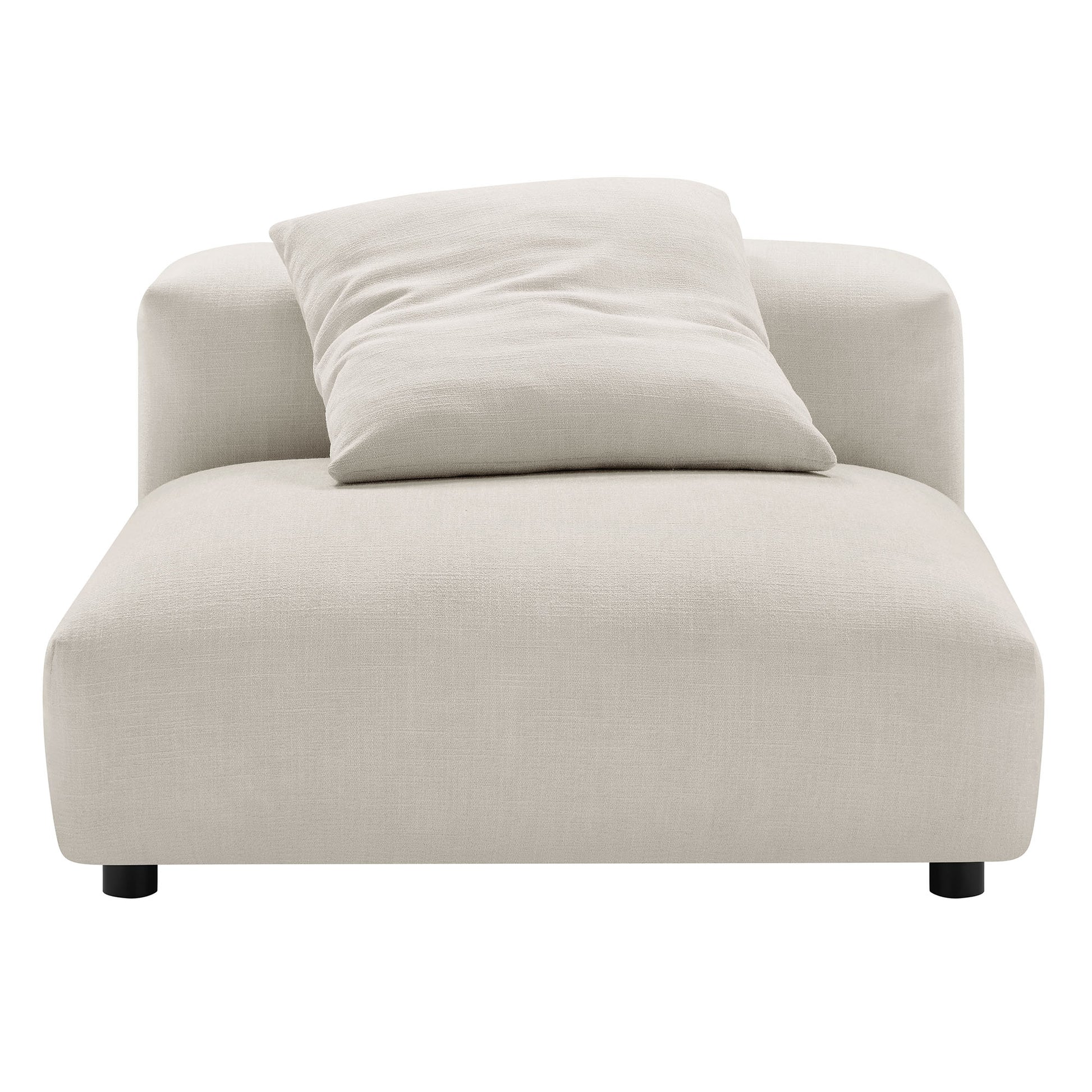 Solace  Modular Upholstered Fabric Armless Chair and Ottoman Set