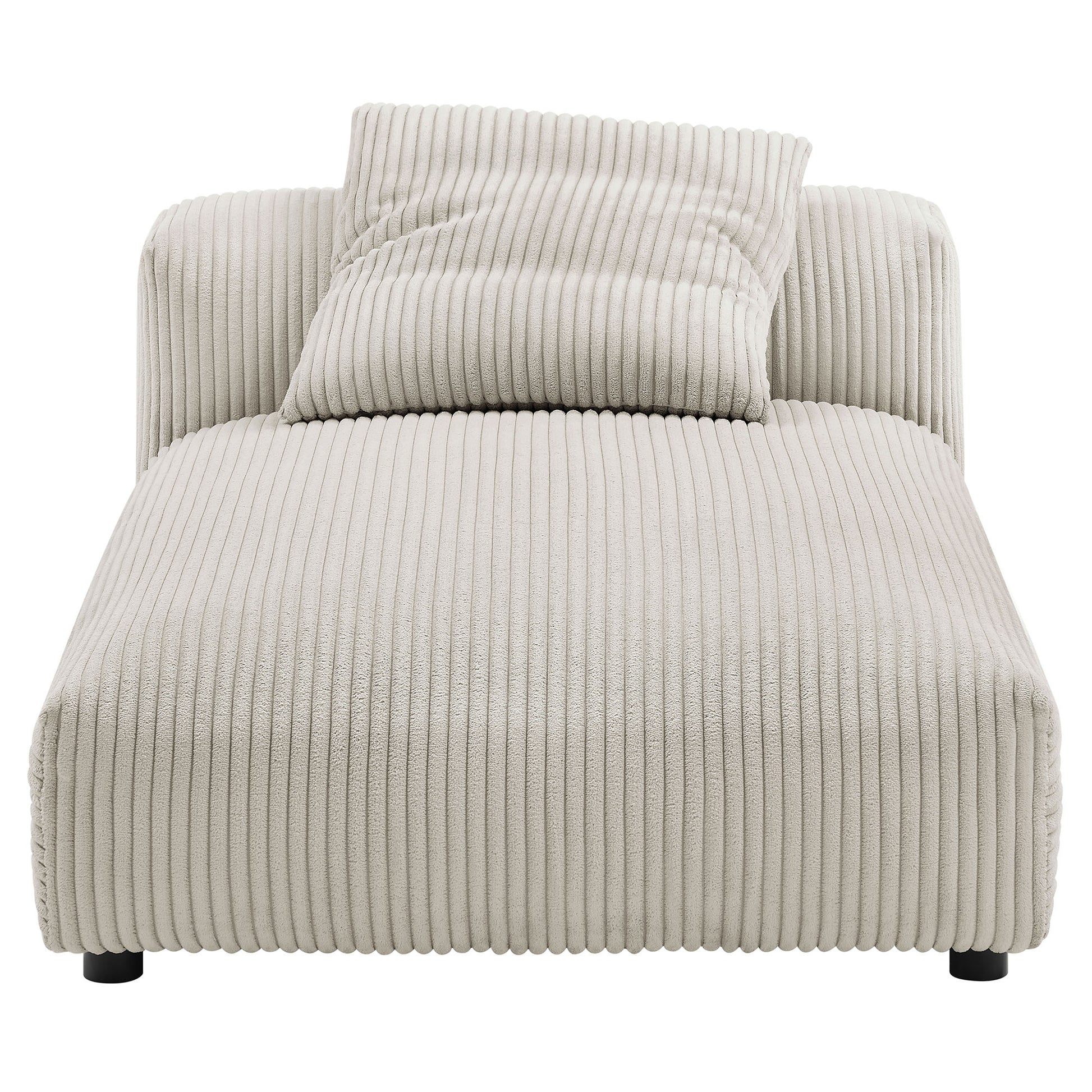 Solace  Modular Corduroy Upholstered Armless Chaise Lounge
