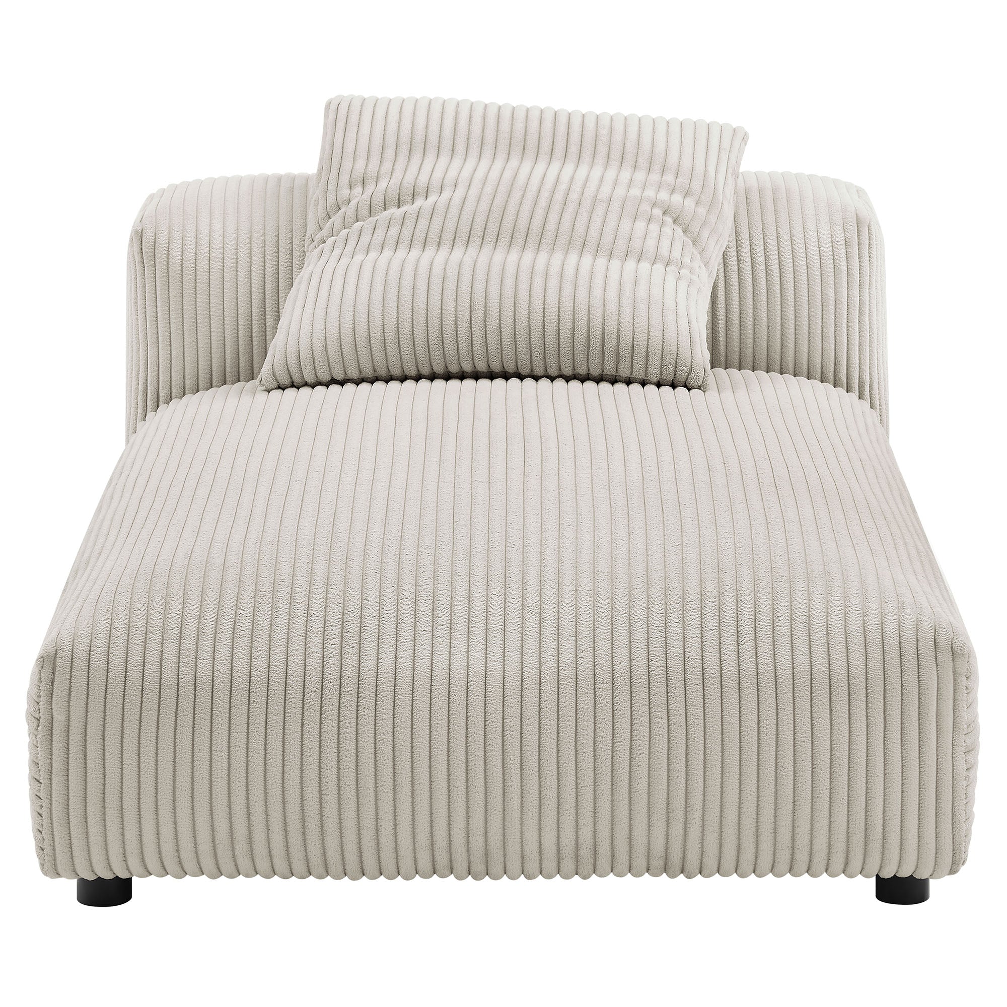 Solace  Modular Corduroy Upholstered Armless Chaise Lounge