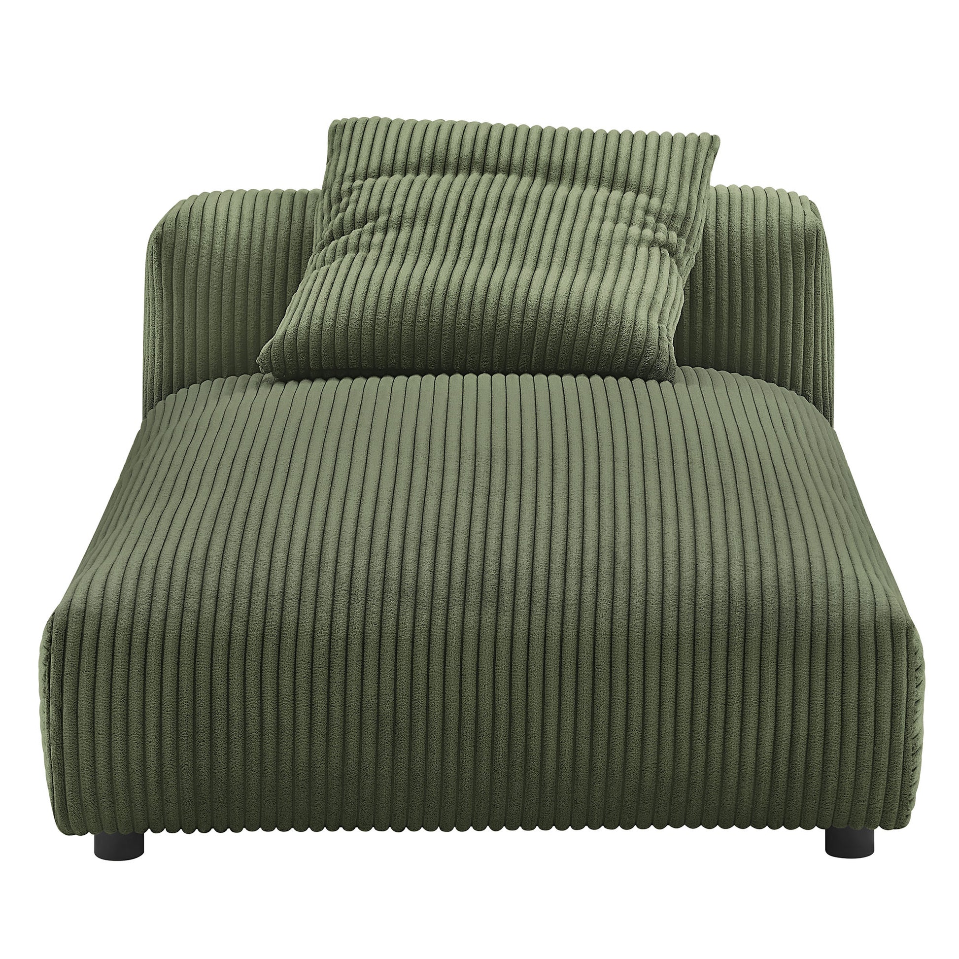 Solace  Modular Corduroy Upholstered Armless Chaise Lounge