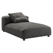 Solace  Modular Upholstered Fabric Armless Chaise Lounge - Charcoal