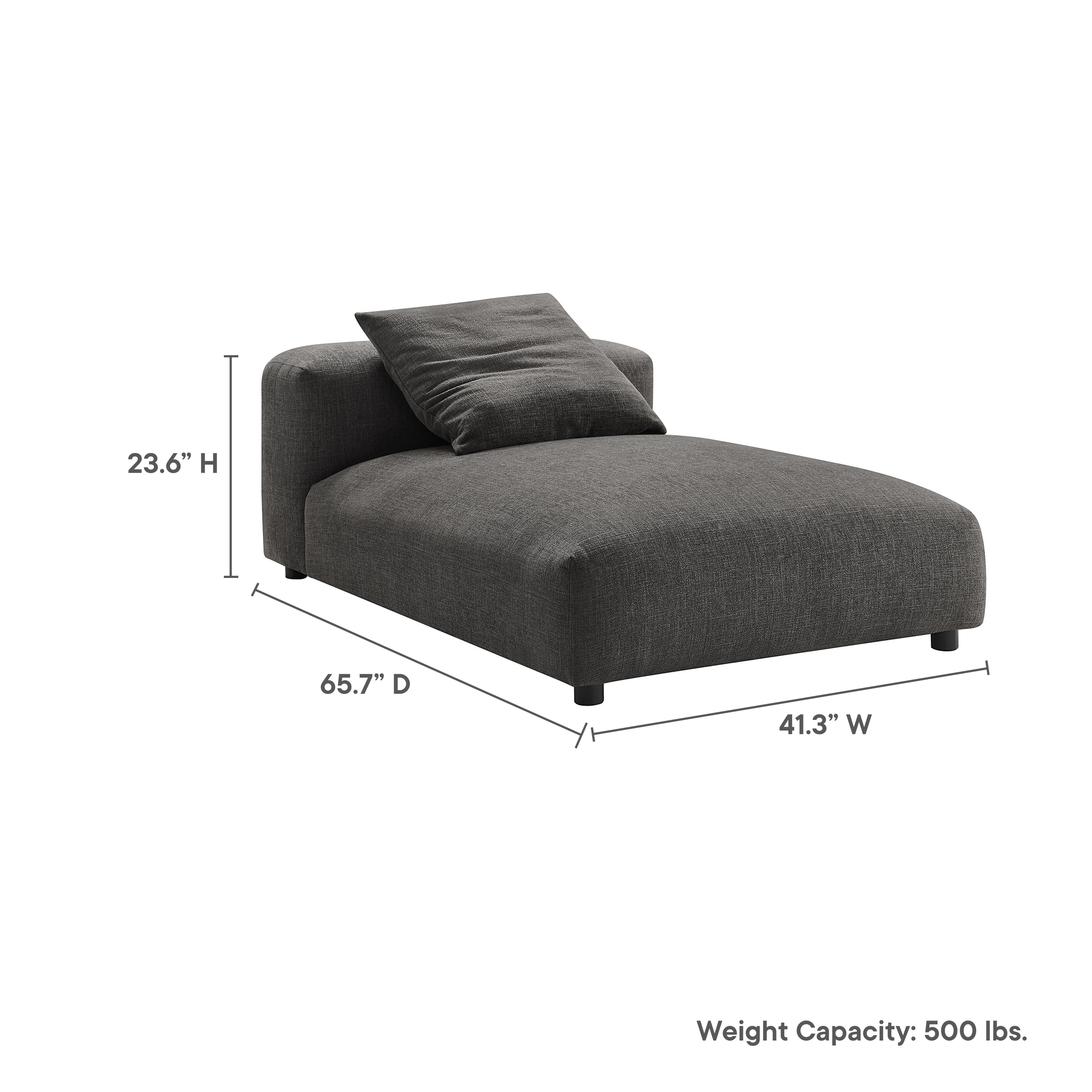 Solace  Modular Upholstered Fabric Armless Chaise Lounge - Linen
