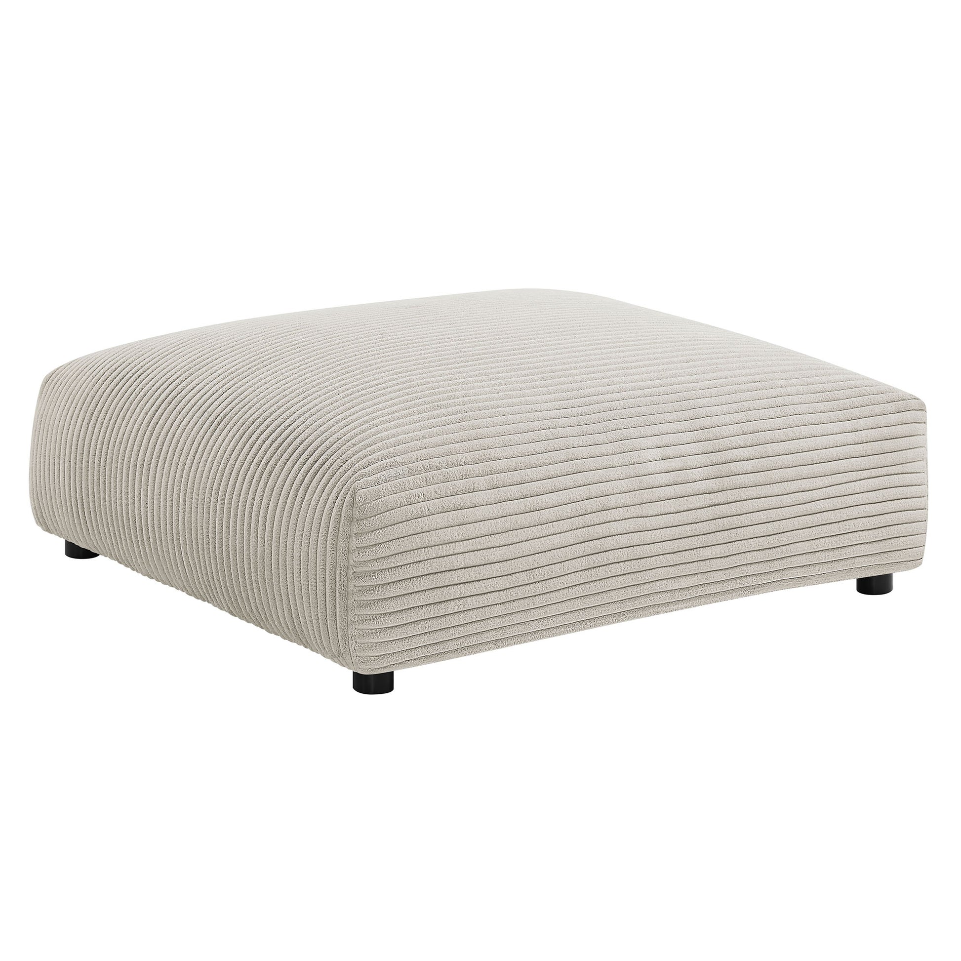 Solace  Modular Corduroy Upholstered Ottoman - Almond
