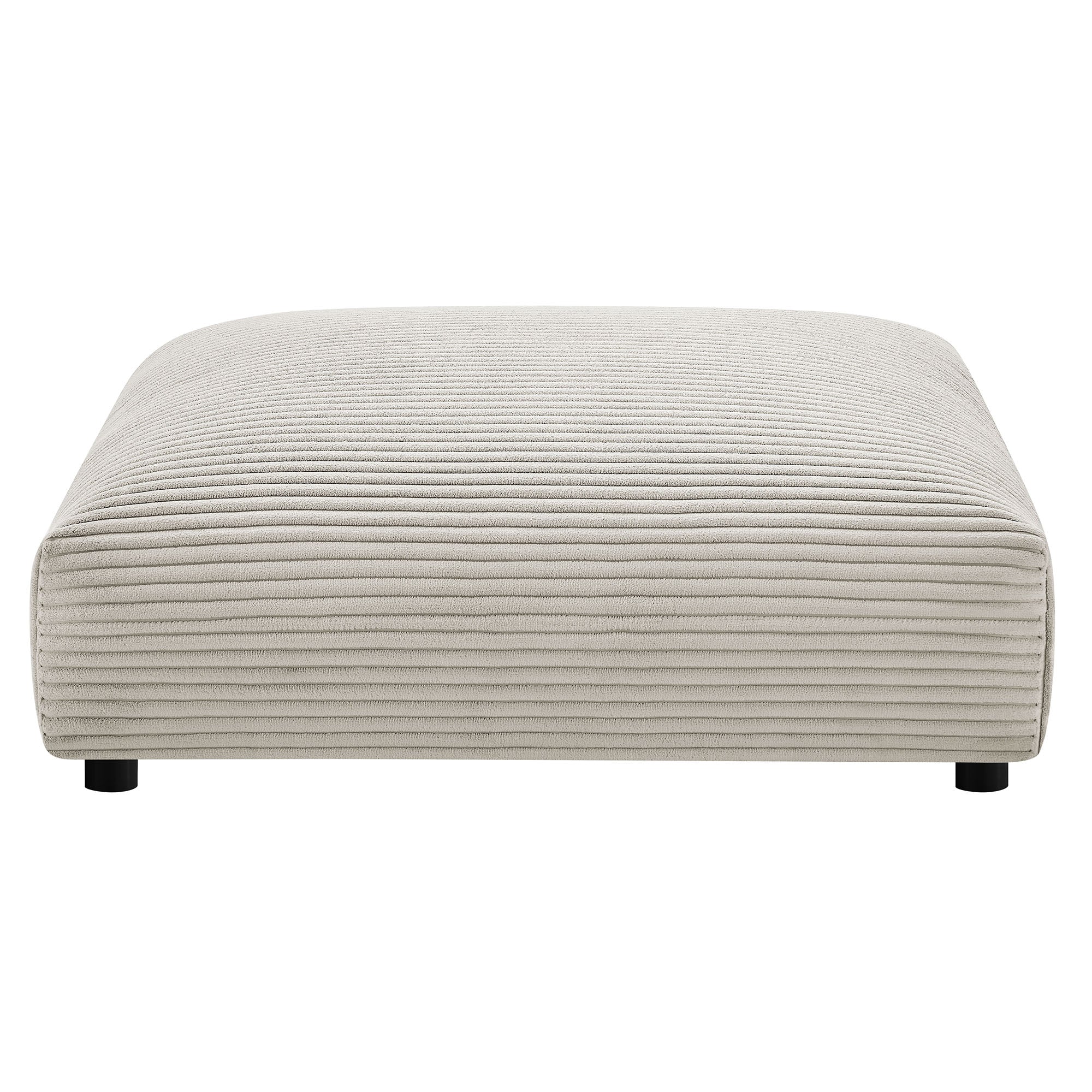 Solace  Modular Corduroy Upholstered Armless Loveseat and Ottoman Set