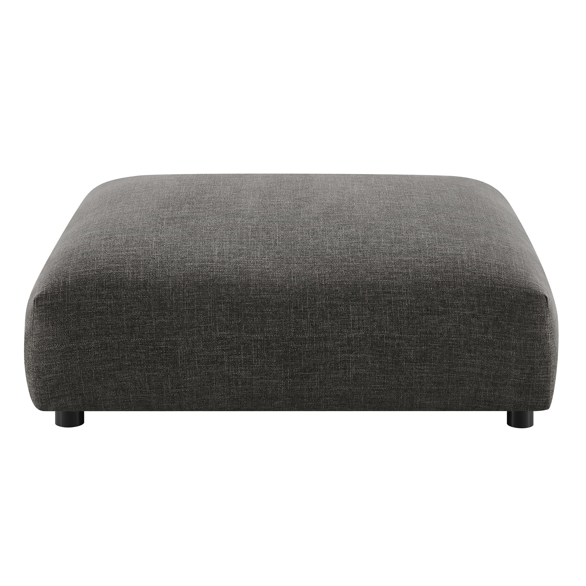 Solace  Modular Upholstered Fabric Armless Chair and Ottoman Set
