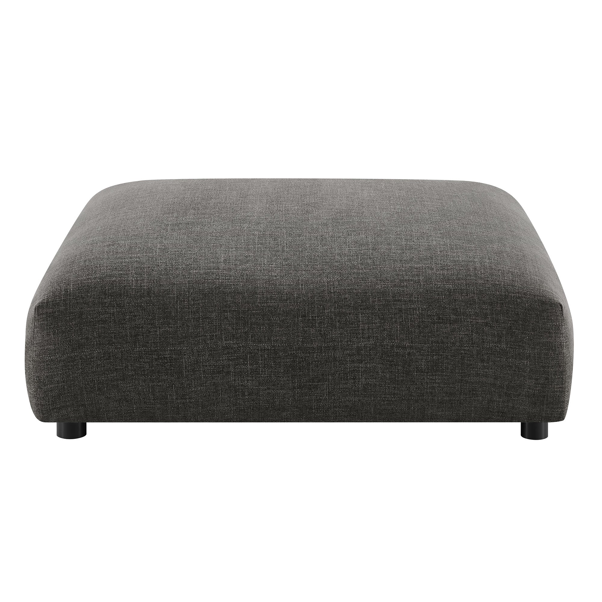 Solace  Modular Upholstered Fabric Armless Chair and Ottoman Set
