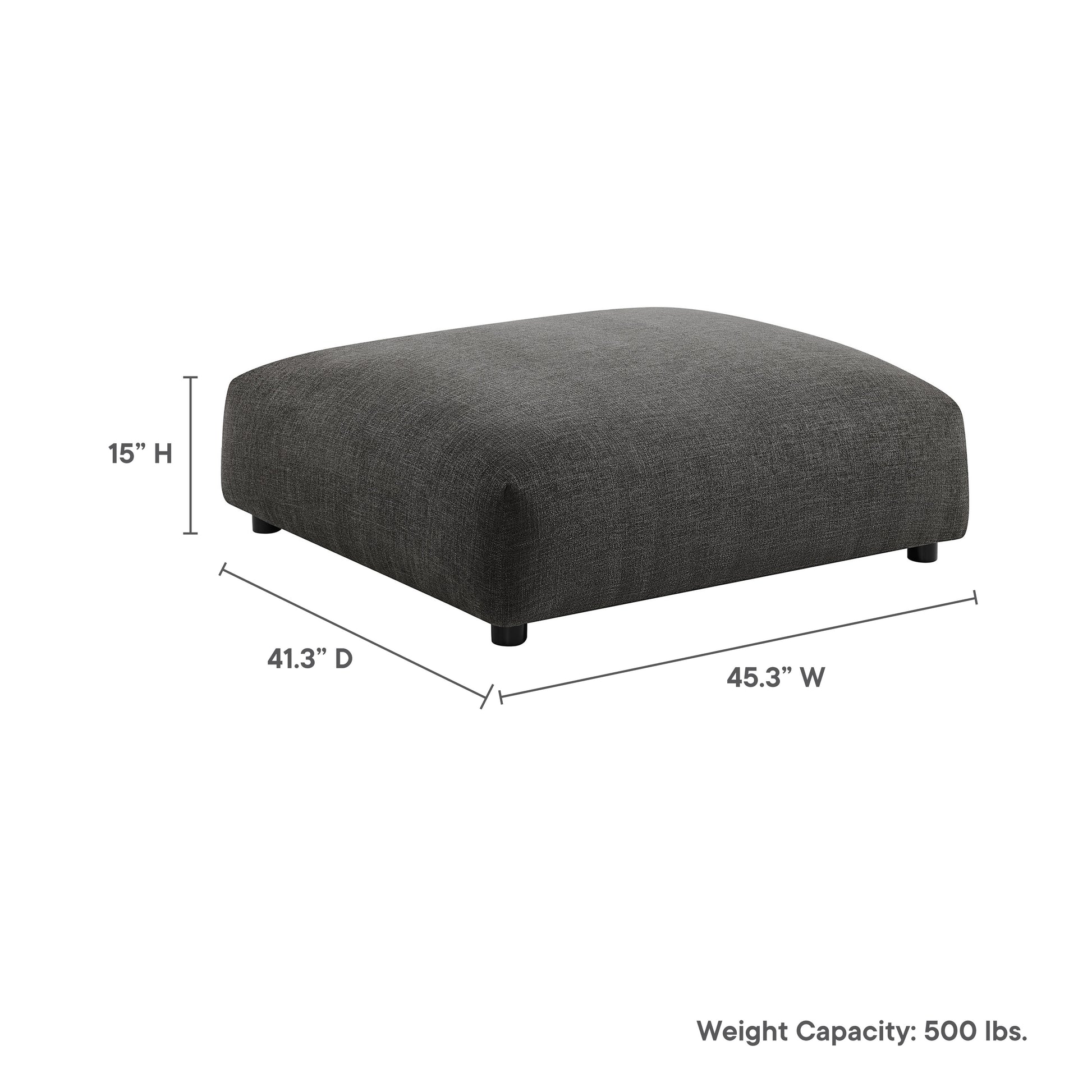 Solace  Modular Upholstered Fabric Ottoman - Salt