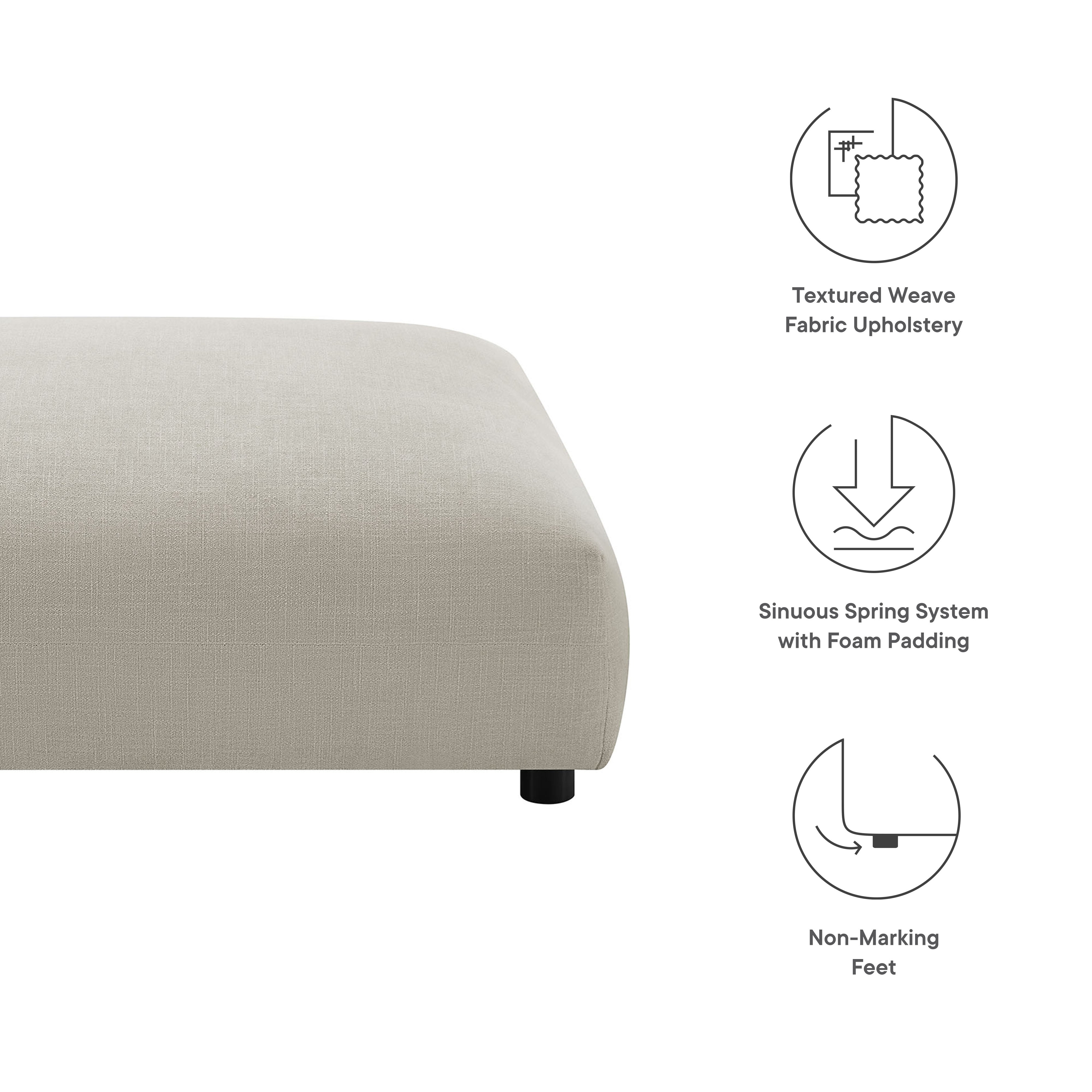 Solace  Modular Upholstered Fabric Ottoman