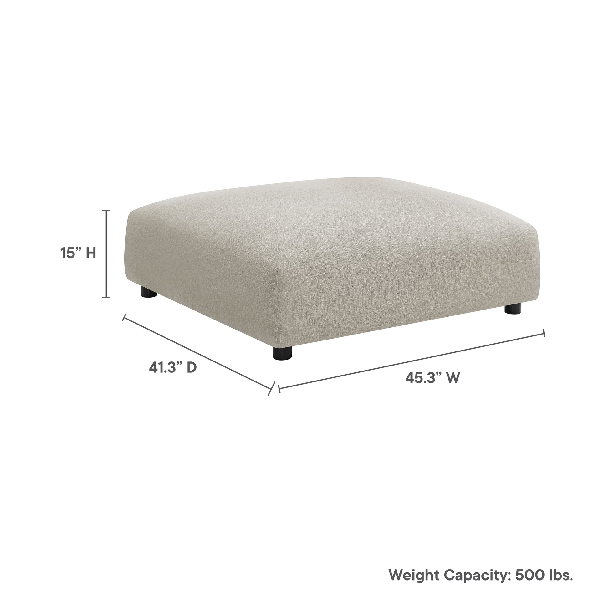 Solace  Modular Upholstered Fabric Ottoman