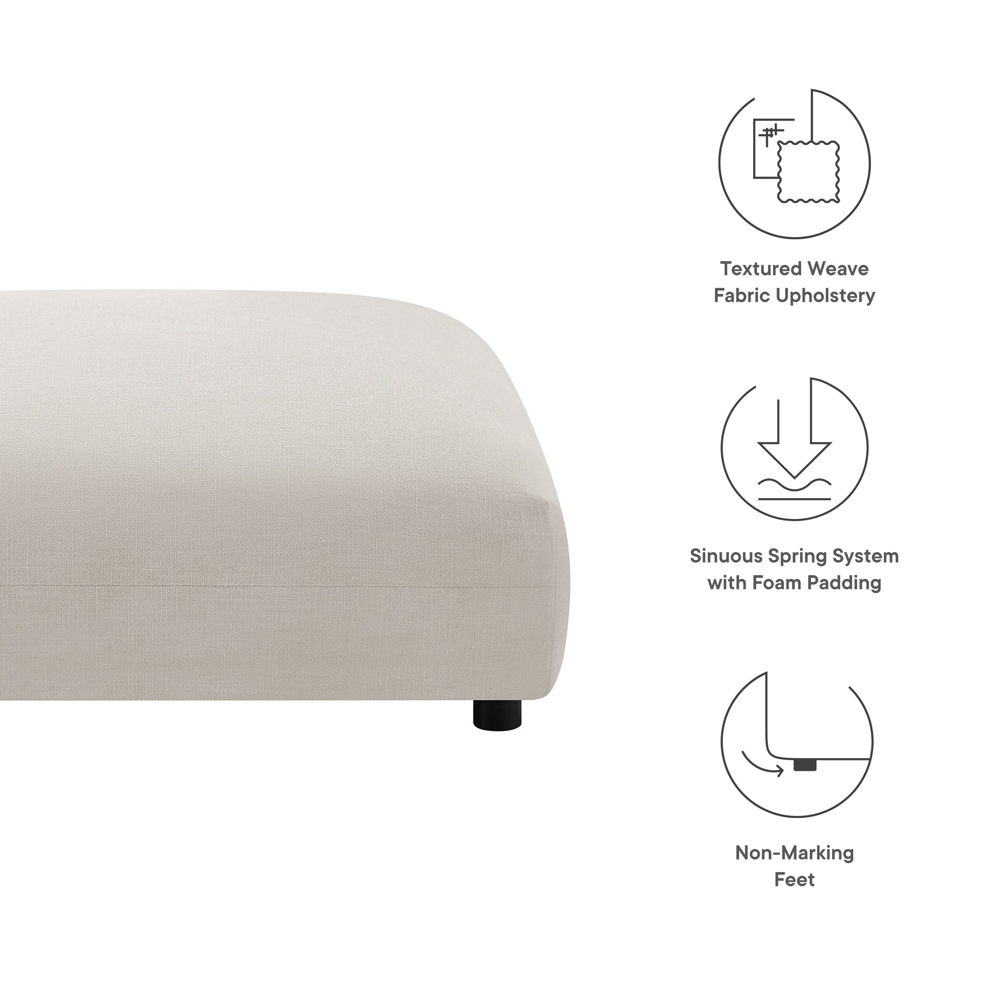 Solace  Modular Upholstered Fabric Ottoman
