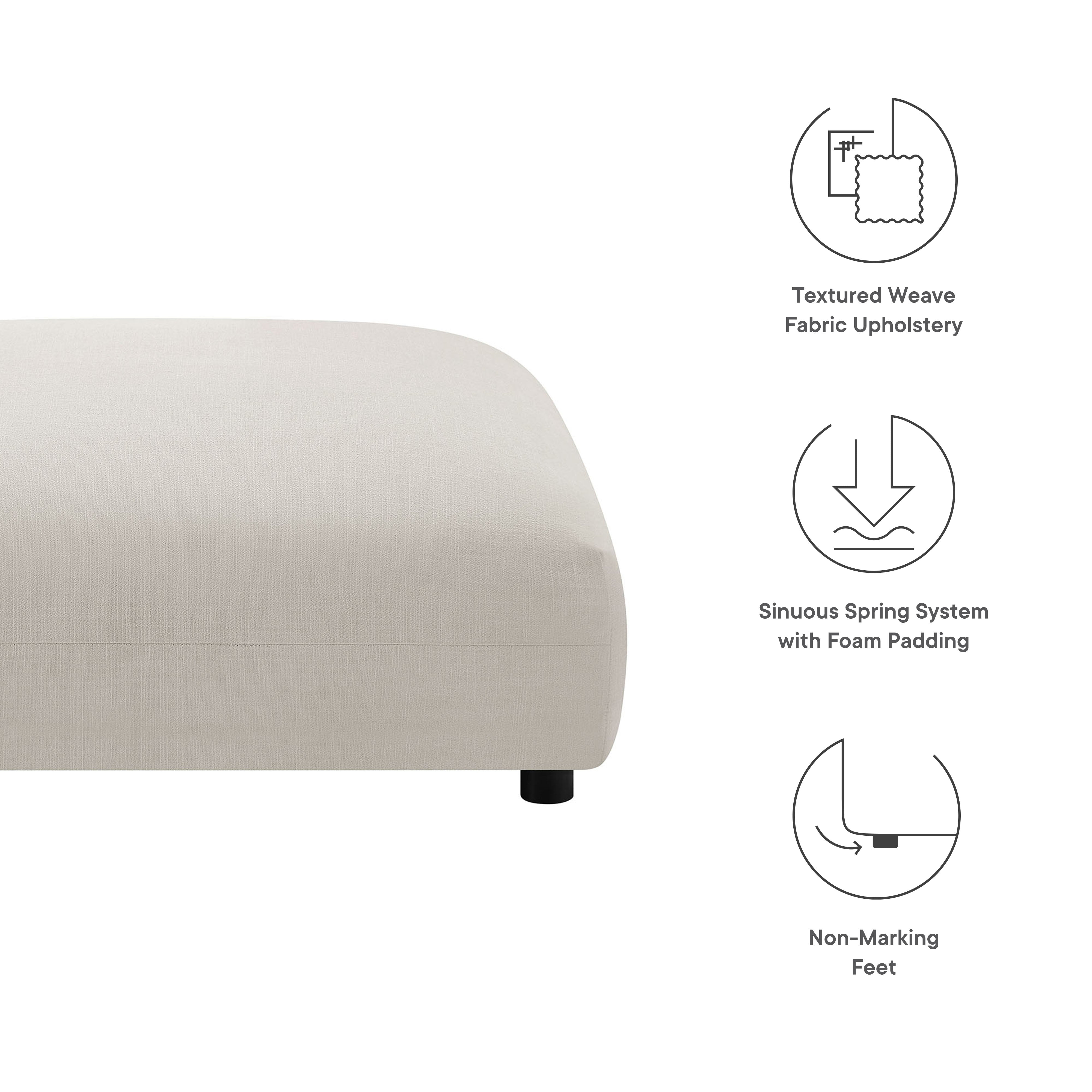 Solace  Modular Upholstered Fabric Ottoman