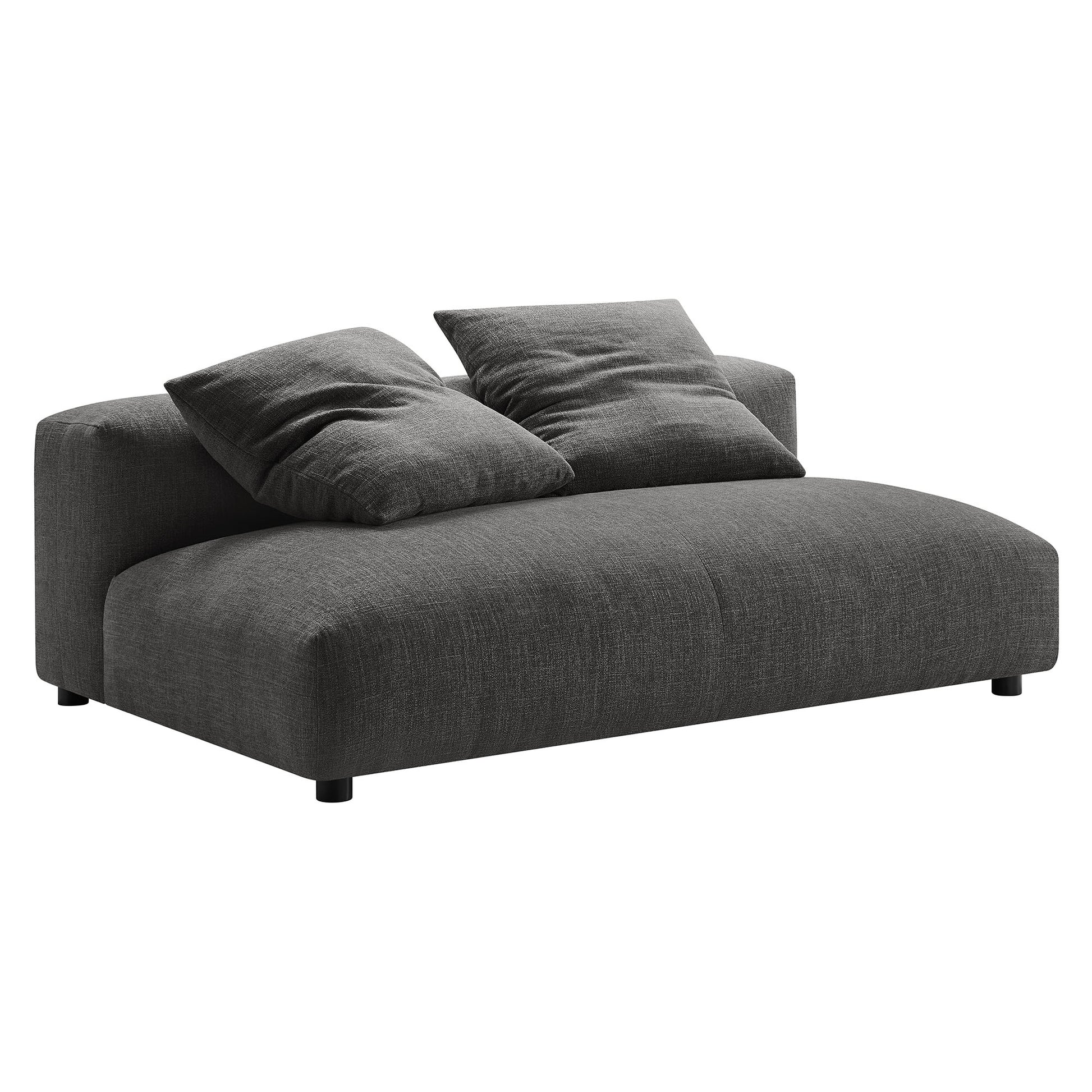 Solace  Modular Upholstered Fabric Armless Loveseat - Charcoal