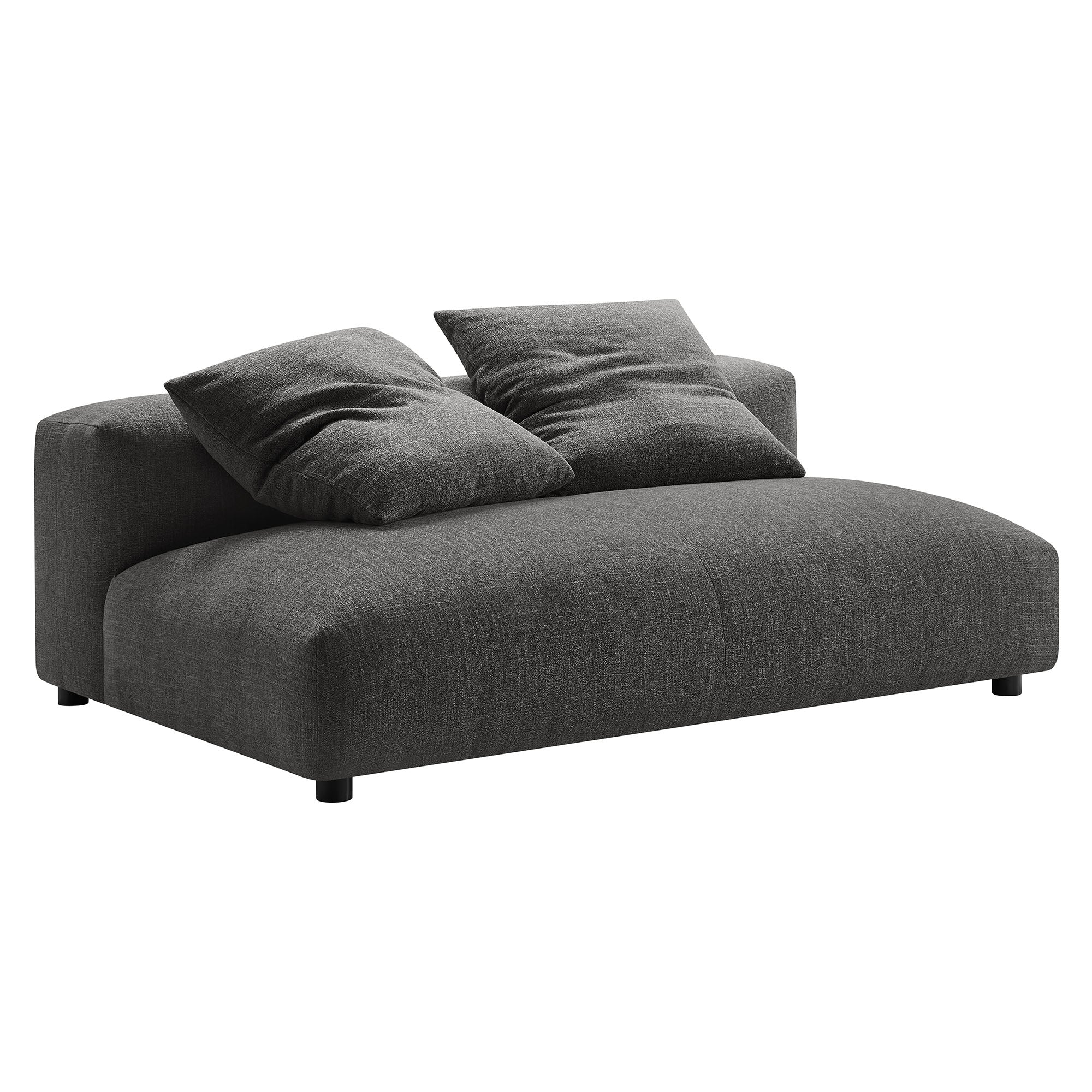 Solace  Modular Upholstered Fabric Armless Loveseat - Charcoal