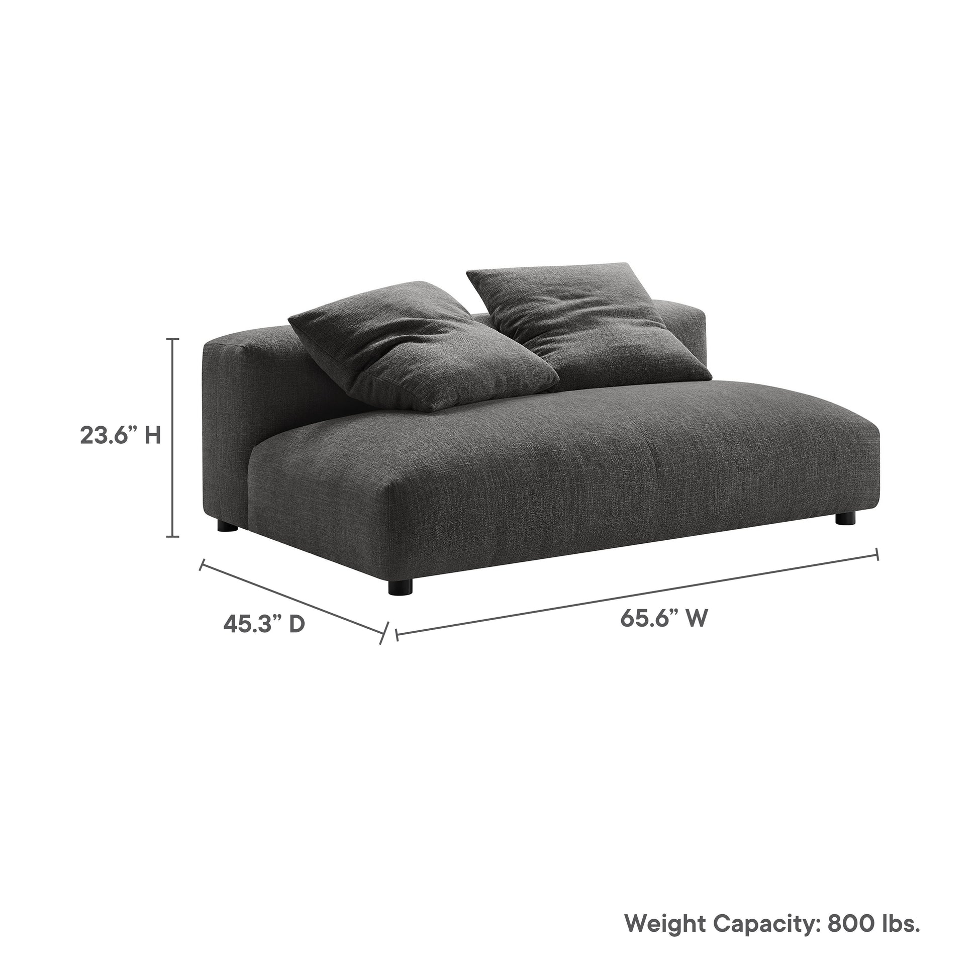 Solace  Modular Upholstered Fabric Armless Loveseat - Linen