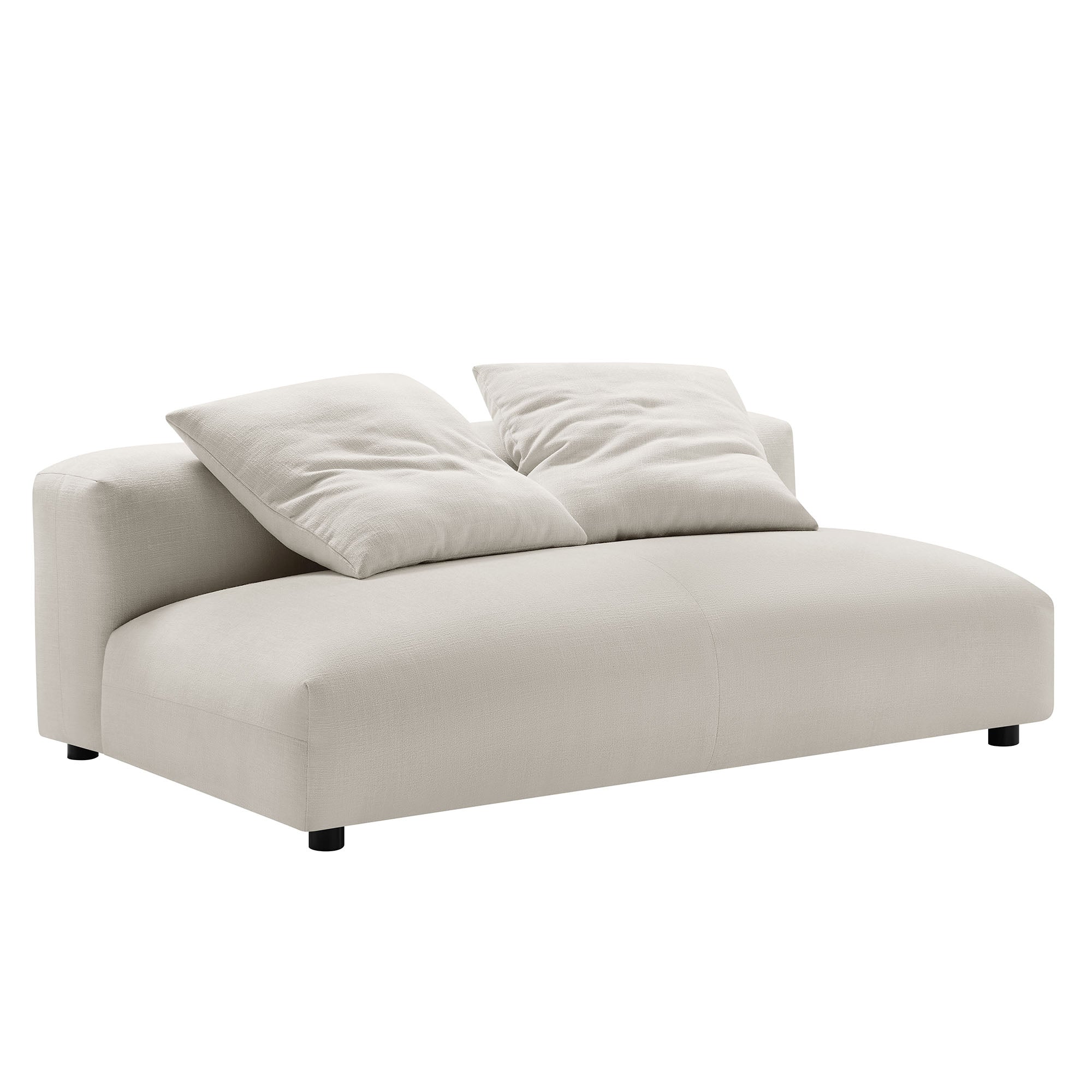 Solace 4-Piece Modular Upholstered Fabric Sectional Sofa With Ottoman