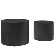 Amani  Round Nesting  Coffee Tables Set of 2 - Black