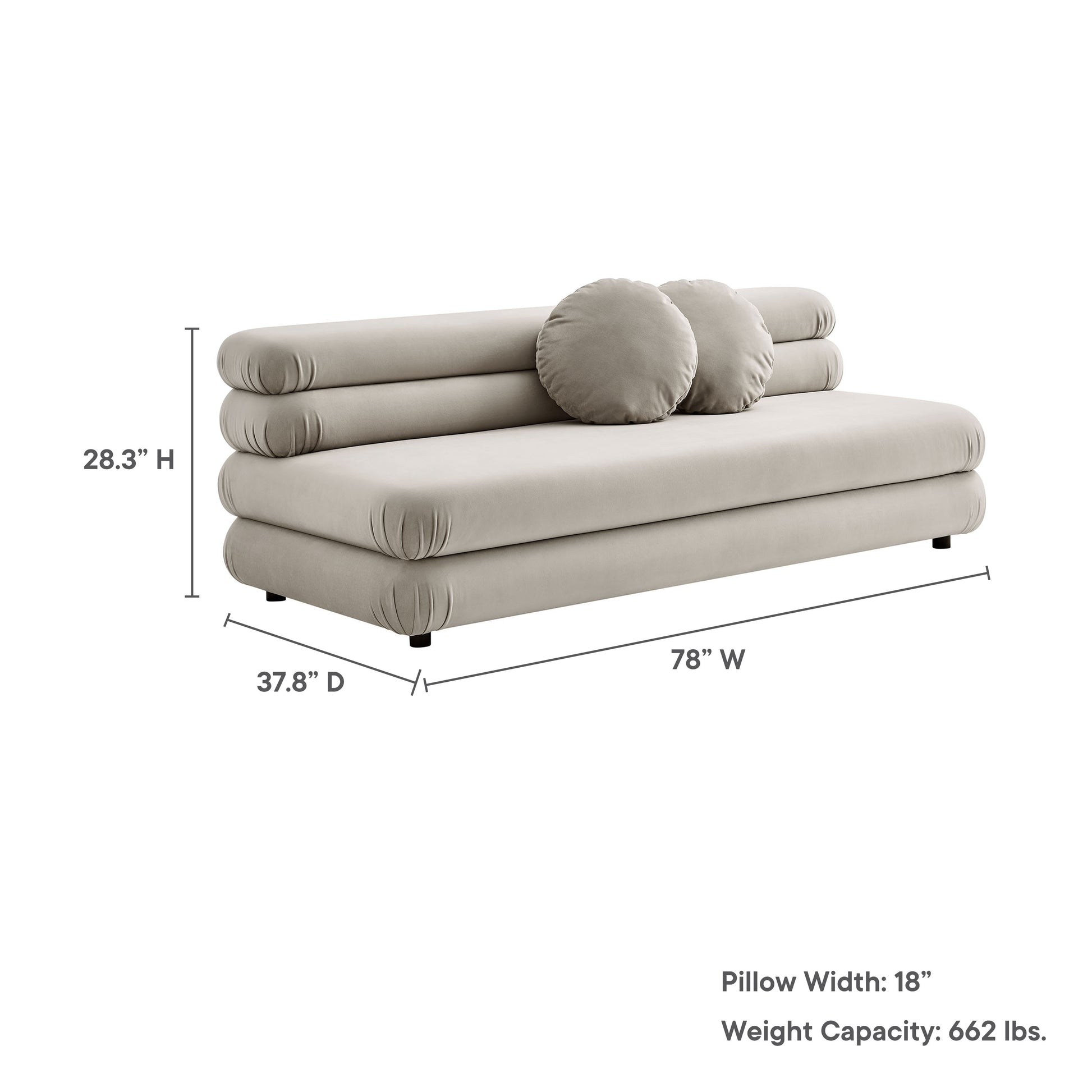 Jubilee Modular Performance Velvet Armless Loveseat - Mulberry