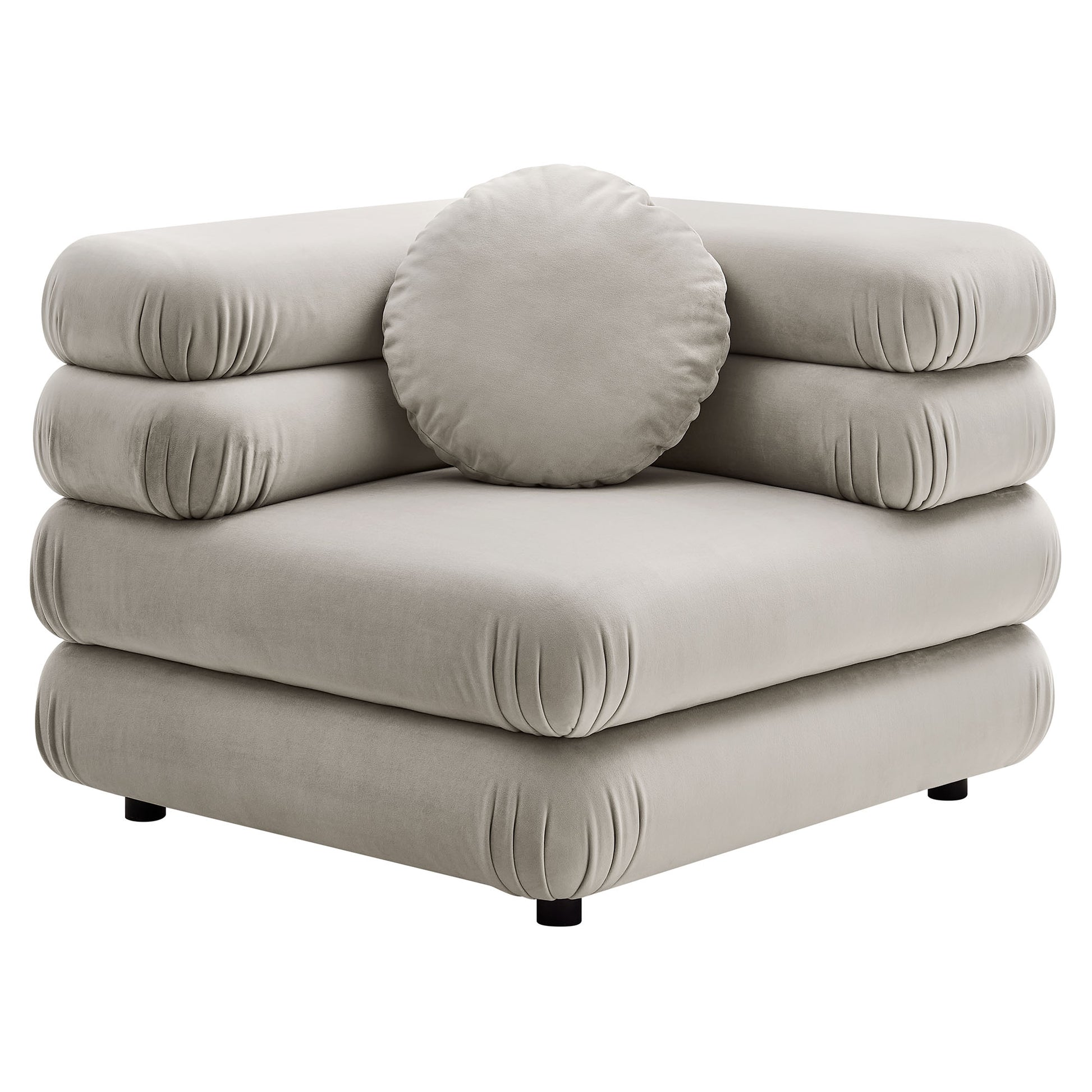 Jubilee 4-Piece Modular Performance Velvet Sectional Sofa - Taupe
