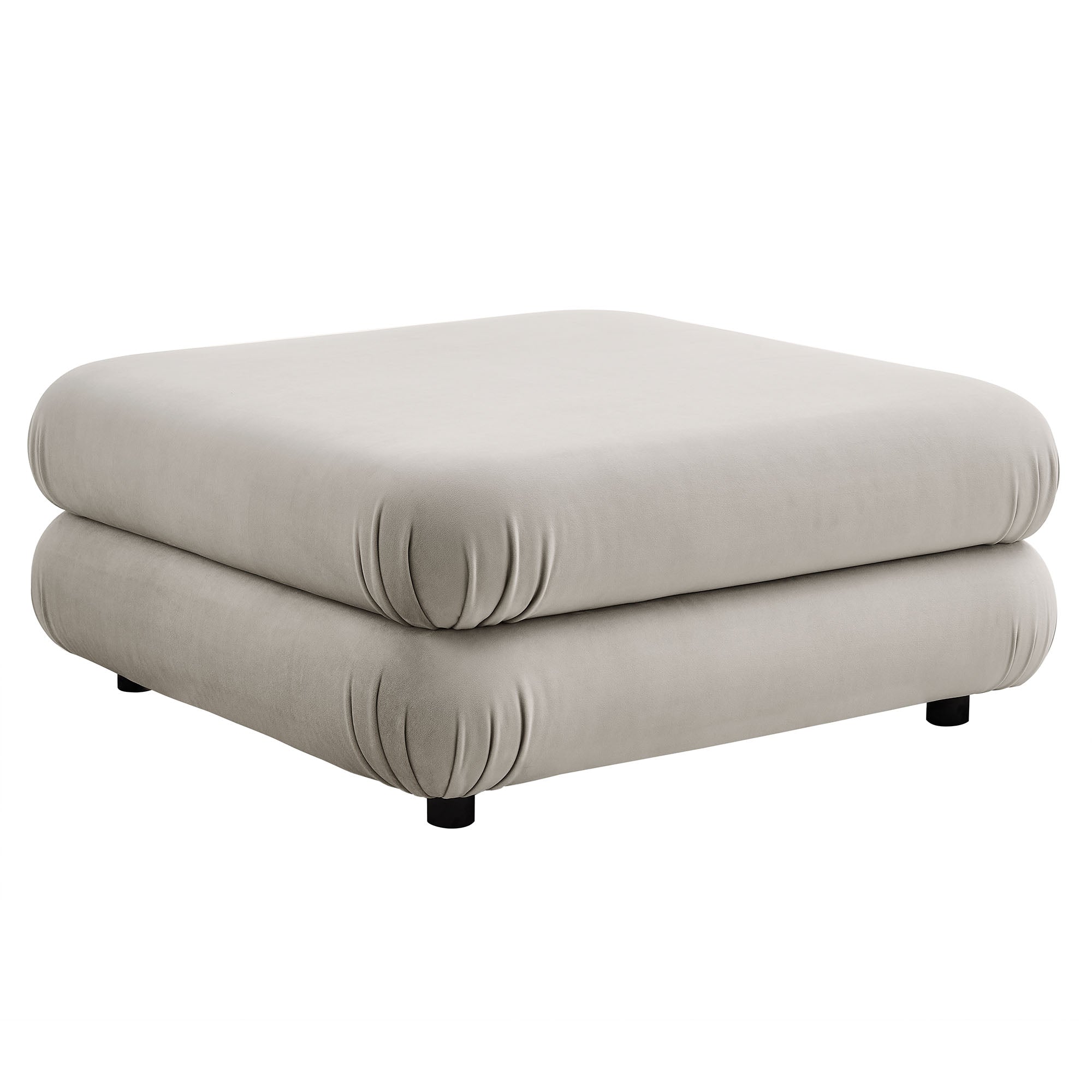Jubilee Modular Performance Velvet Ottoman - Almond