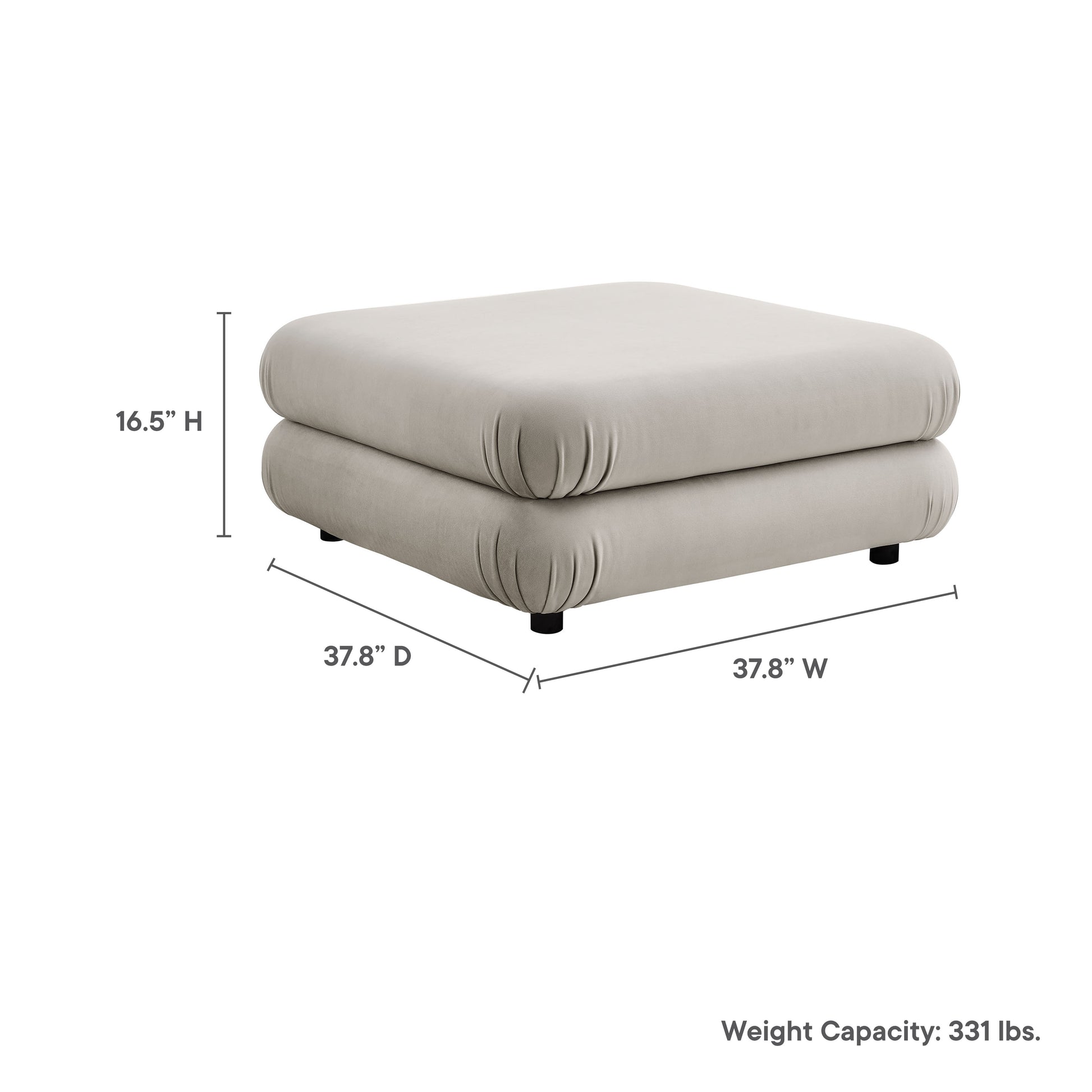Jubilee Modular Performance Velvet Ottoman - Taupe