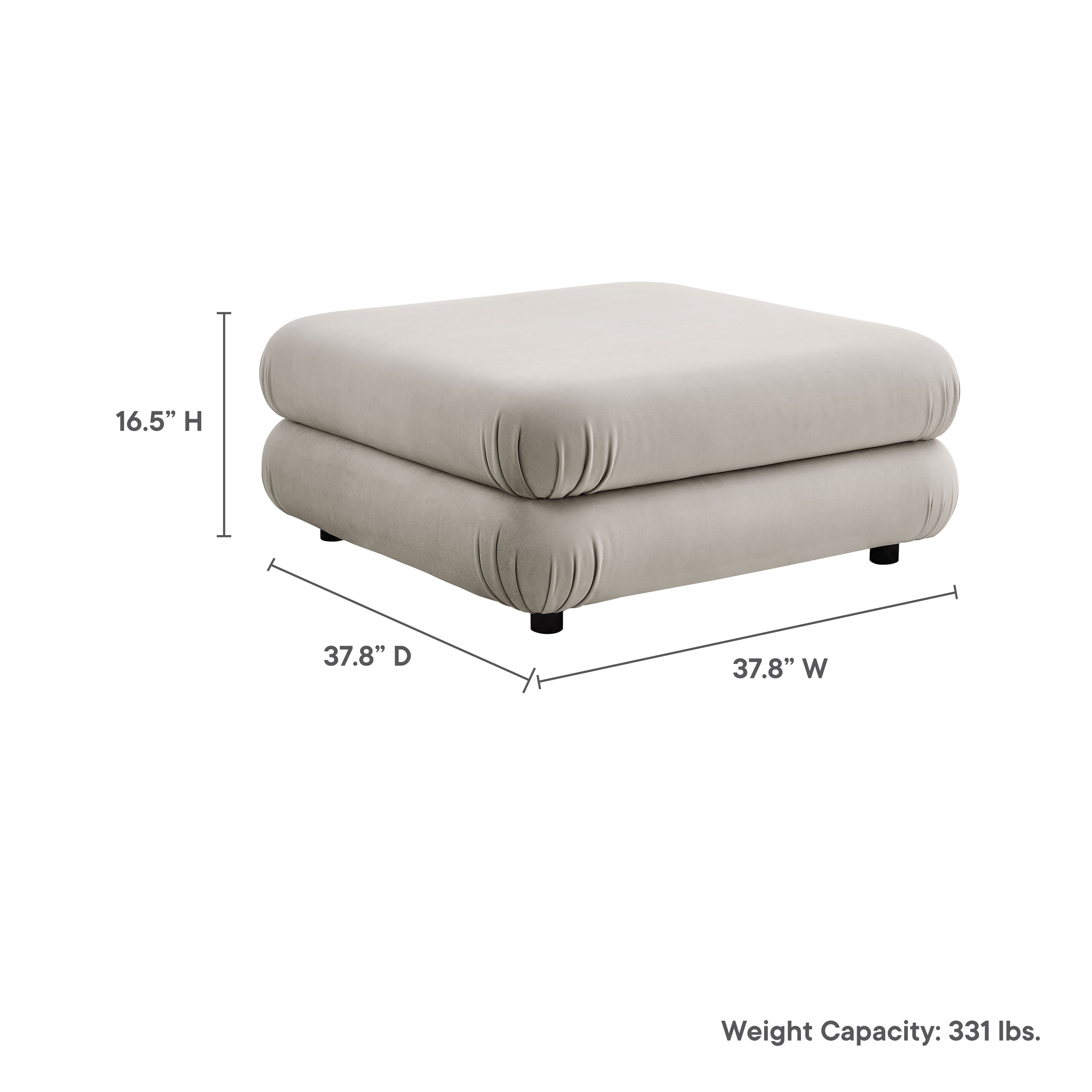Jubilee Modular Performance Velvet Ottoman - Taupe