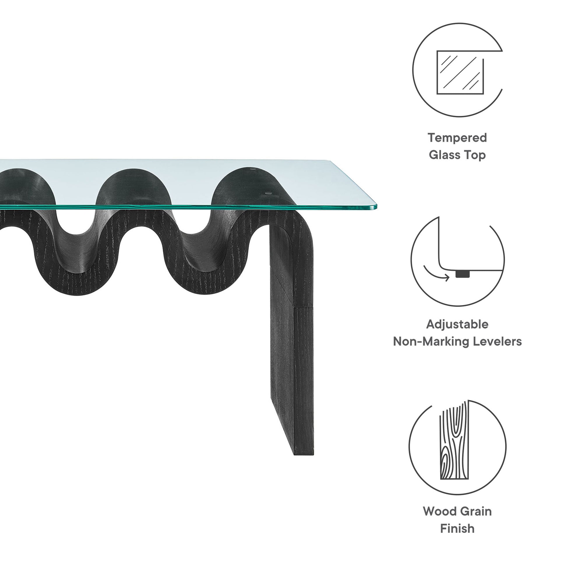 Ondine Glass Top Coffee Table - Natural