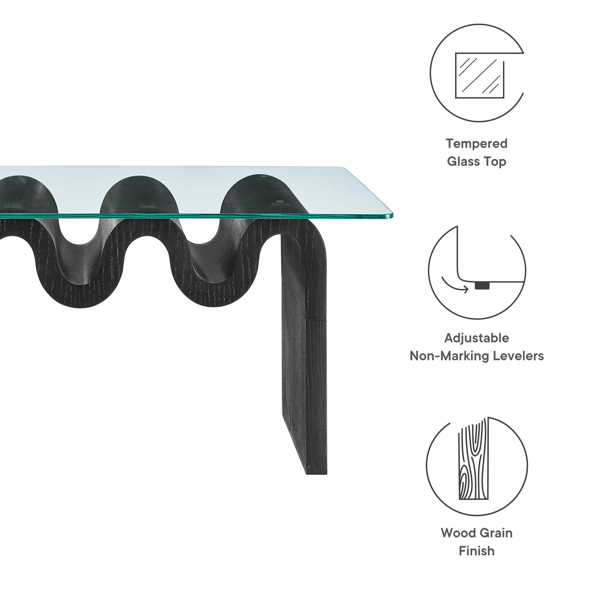 Ondine Glass Top Coffee Table - Natural