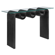 Ondine Glass Top 50" Console Table - Black