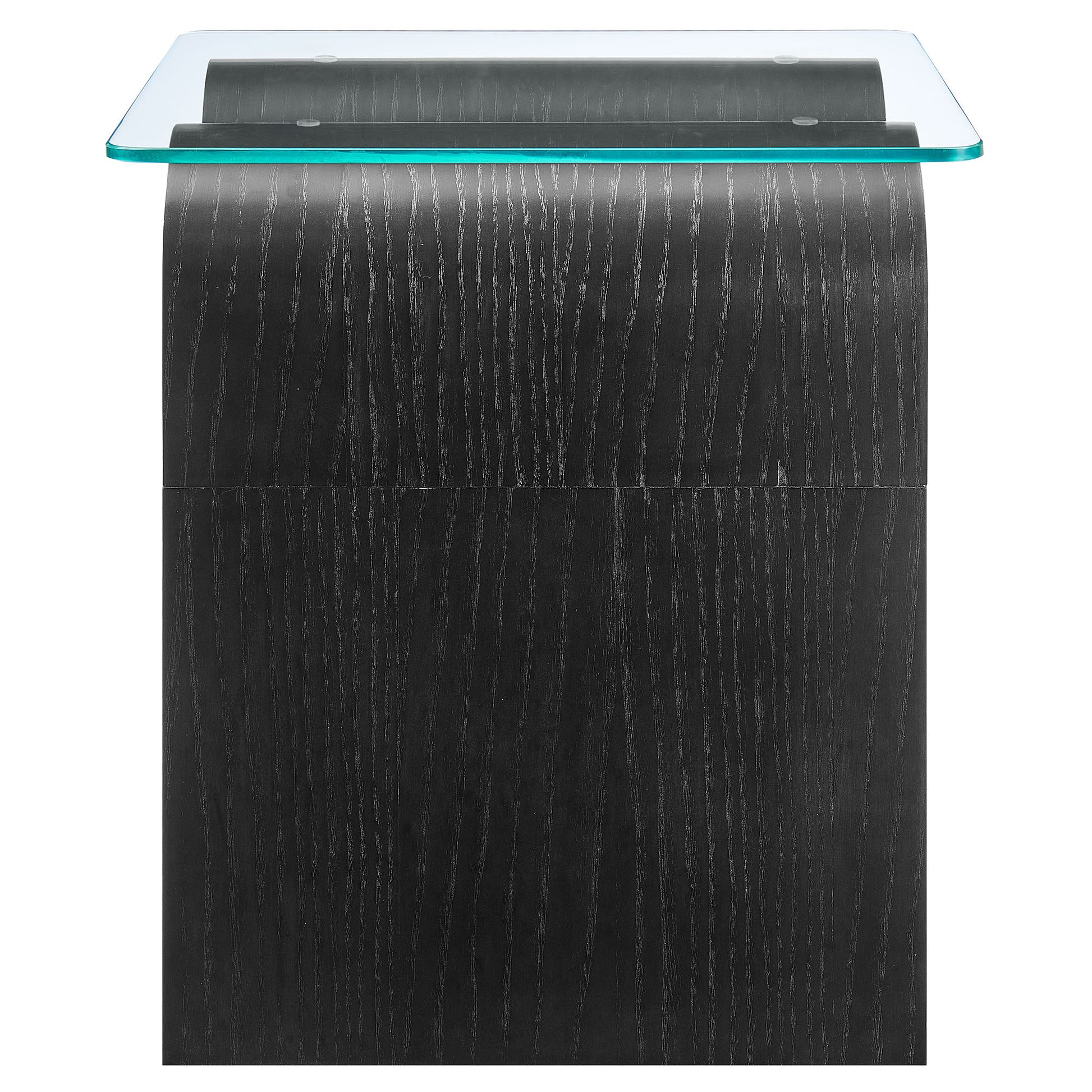 Ondine Glass Top Side Table - White