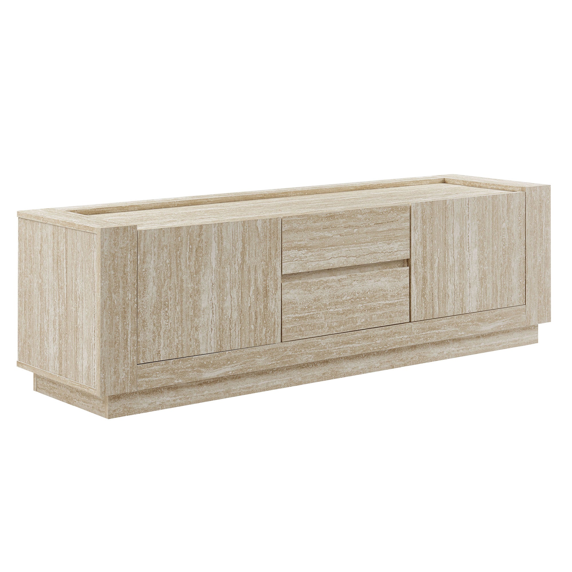 Hollis 59" Travertine TV Stand - Travertine