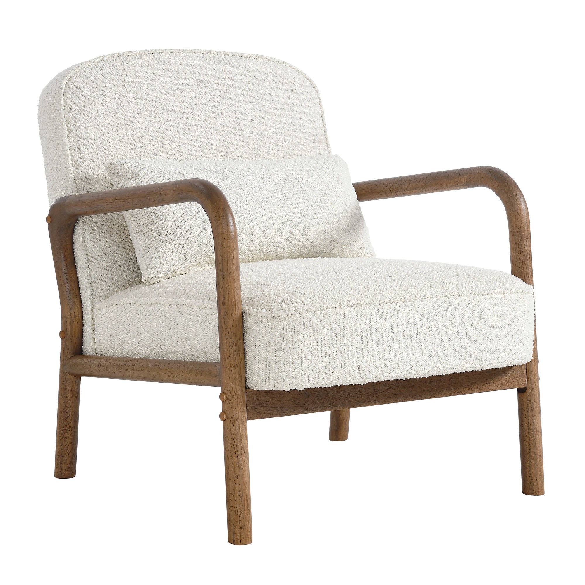 Charlie   Boucle Upholstered Armchair - Ivory