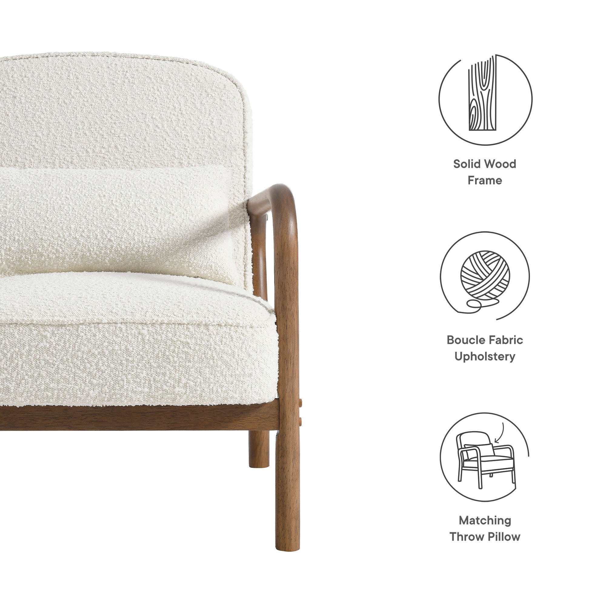 Charlie   Boucle Upholstered Armchair - Taupe