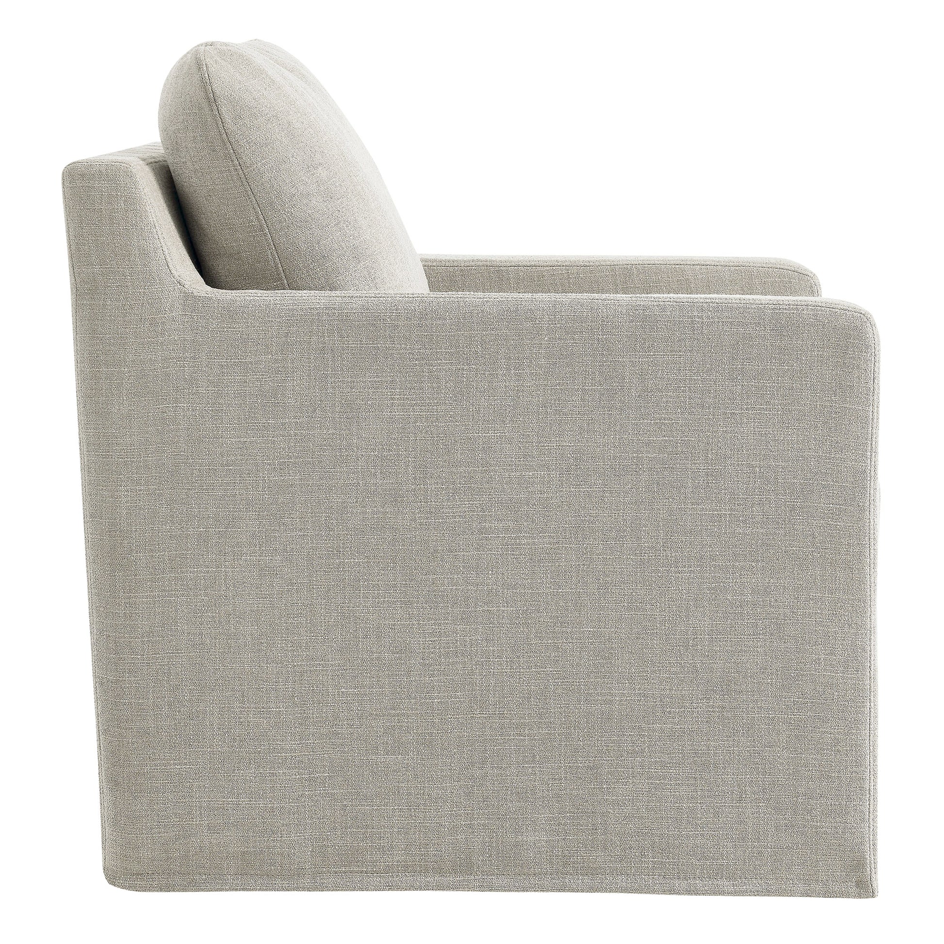 Serene Fabric Slipcovered Swivel Armchair - Slate Blue