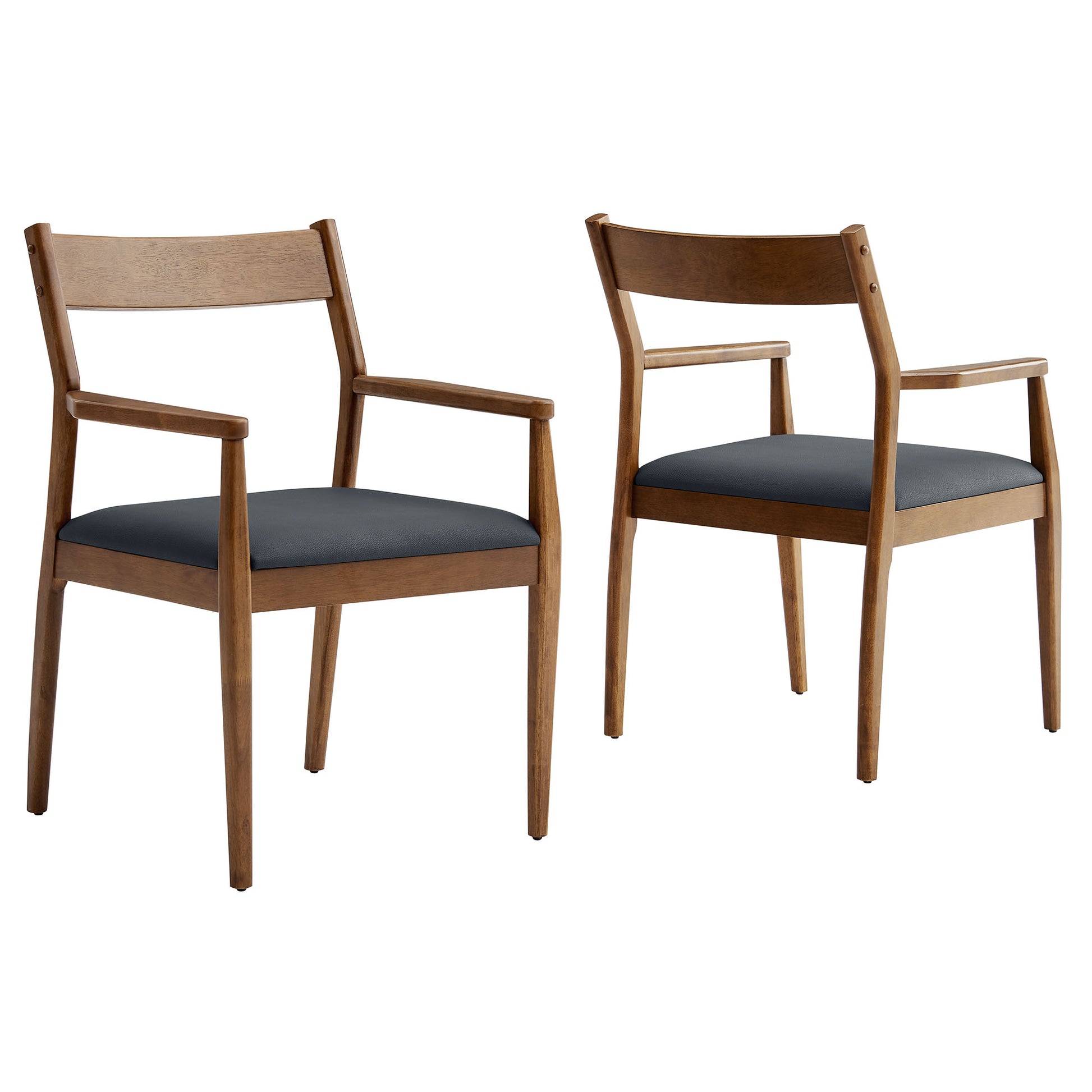 Solara Dining Armchairs Set of 2 - Walnut Black