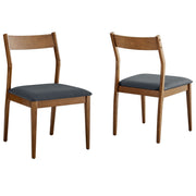 Solara Dining Side Chairs Set of 2 - Walnut Black