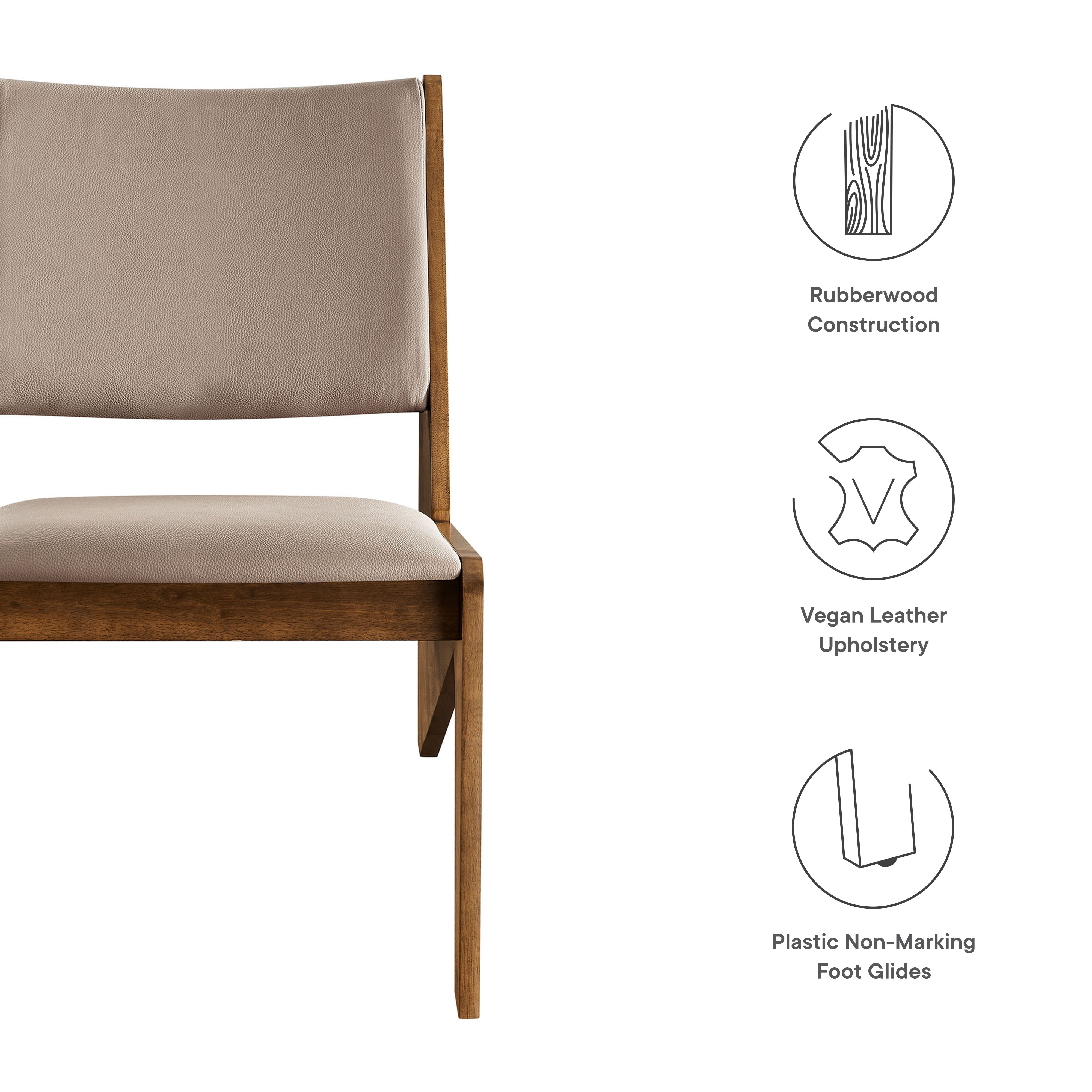 Rylina Vegan Leather Accent Chairs Set of 2 - Weathered Oak Stone