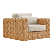 Thames  Outdoor Patio Wicker Rattan Armchair - Natural Light Gray