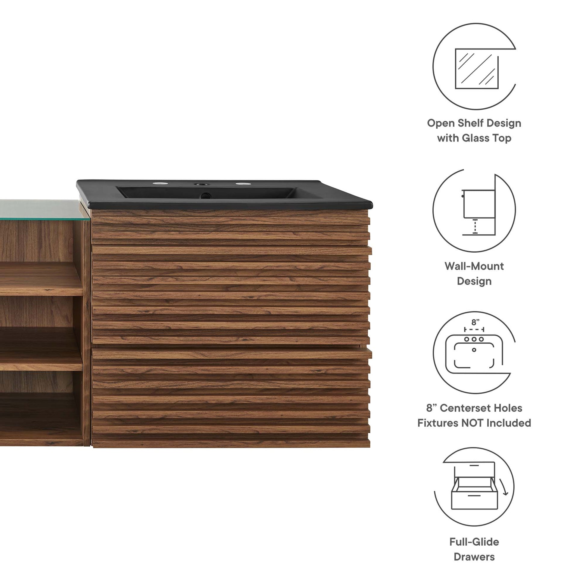 Render 62" Wall-Mount Double Sink Bathroom Vanity - Walnut White