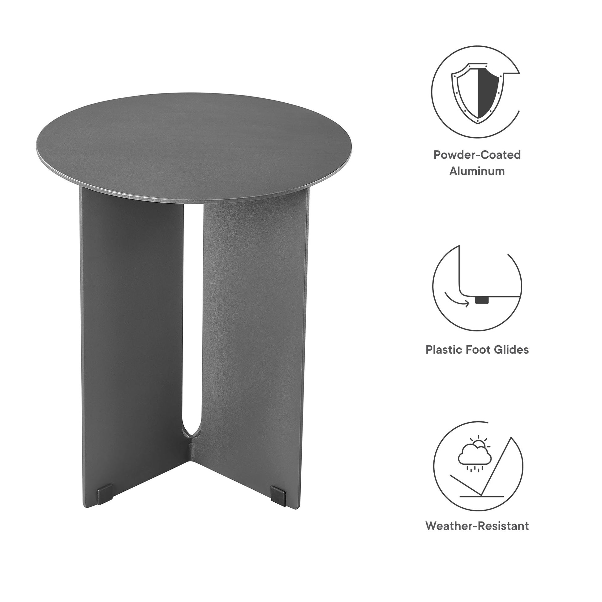 Tecton Outdoor Patio Aluminum Side Table - Khaki