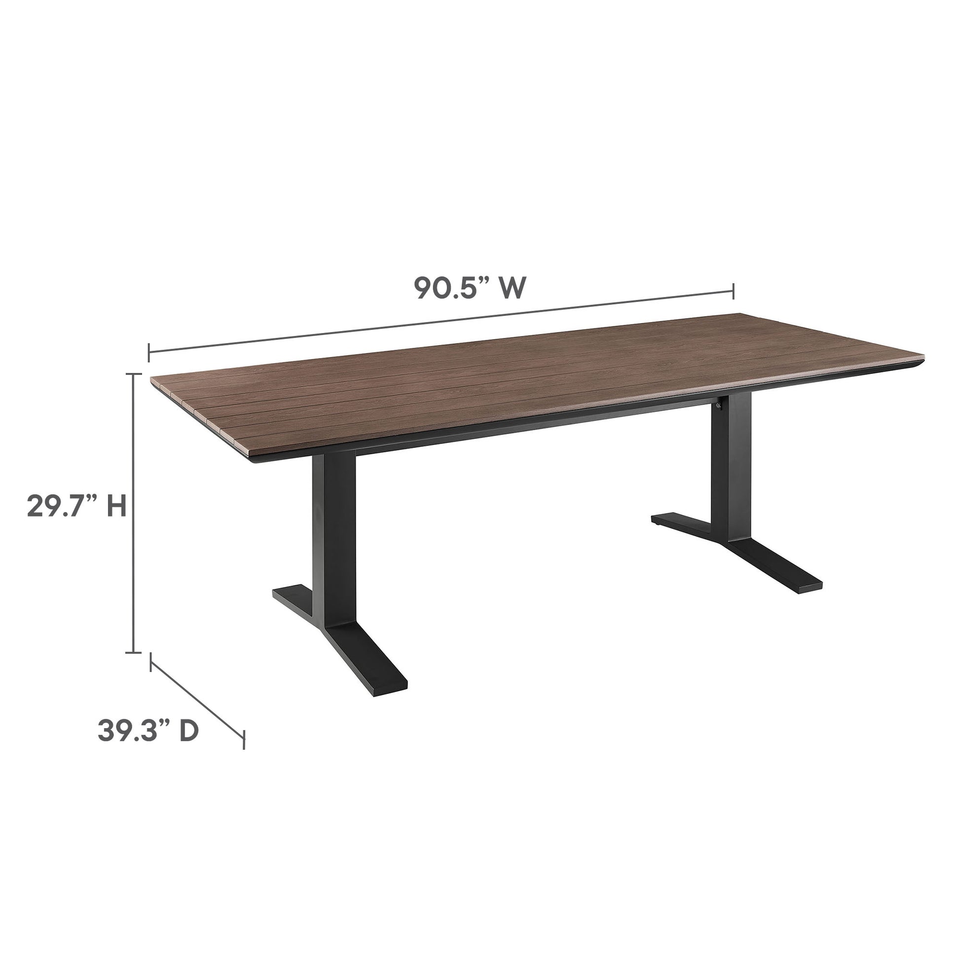 Gavelston 91" Outdoor Patio Aluminum Dining Table - Natural White