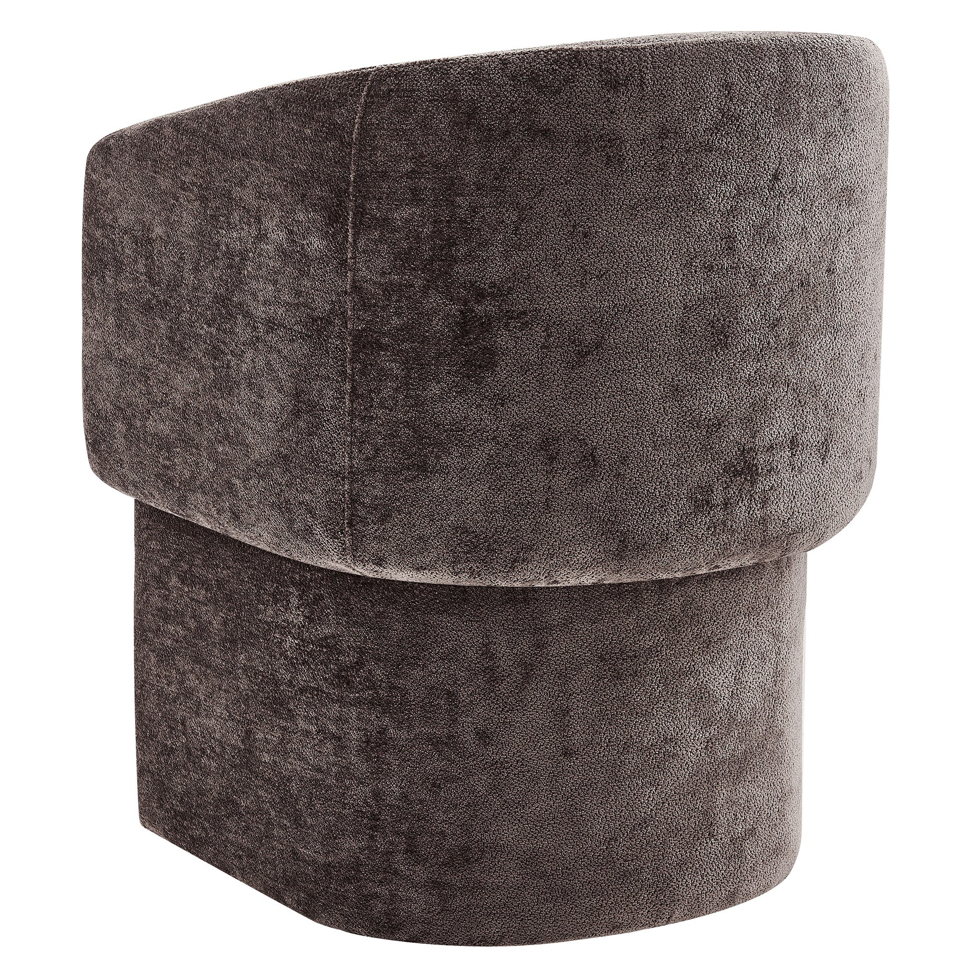 Verity Barrel Back Chenille Dining Armchair - Slate Blue