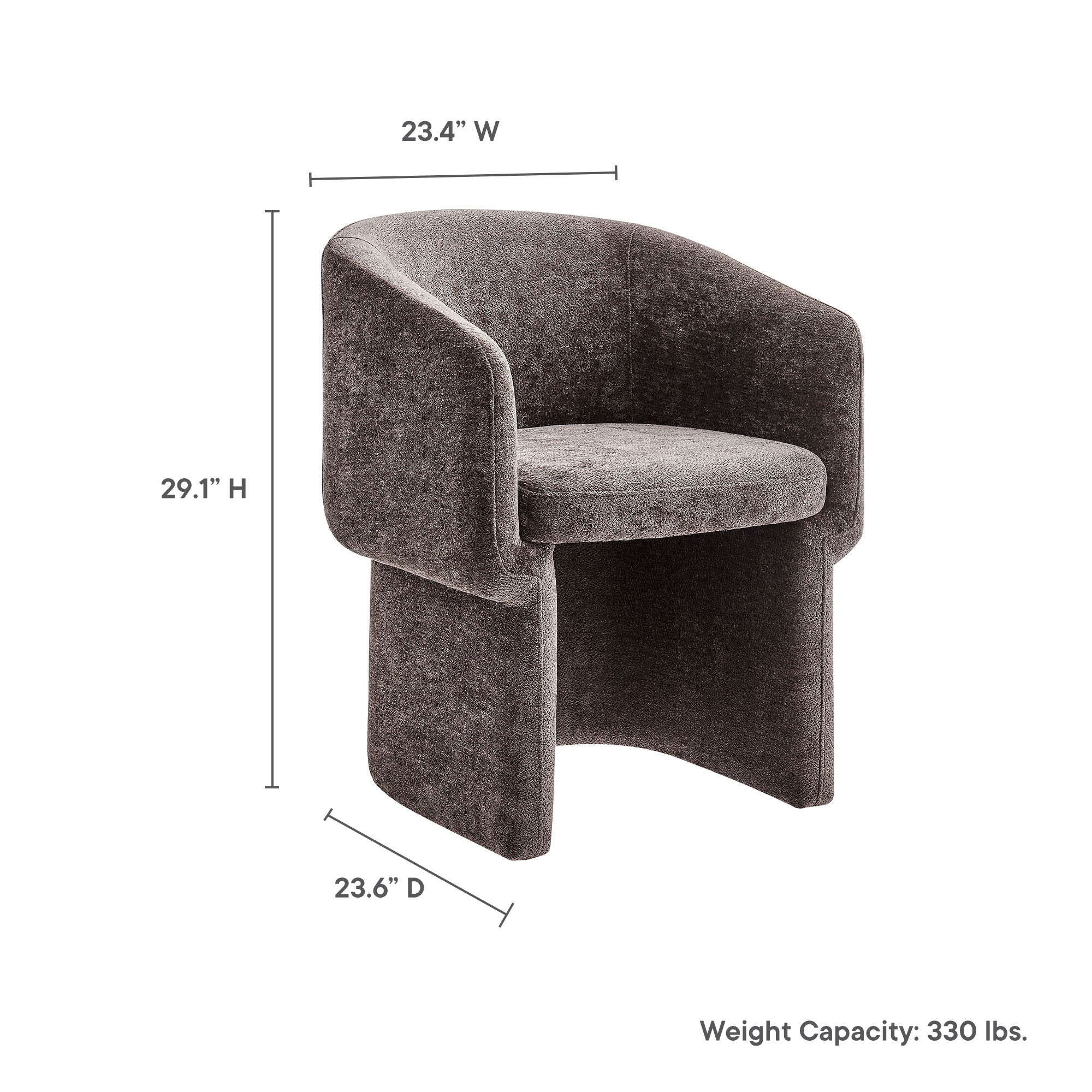 Verity Barrel Back Chenille Dining Armchair - Rust