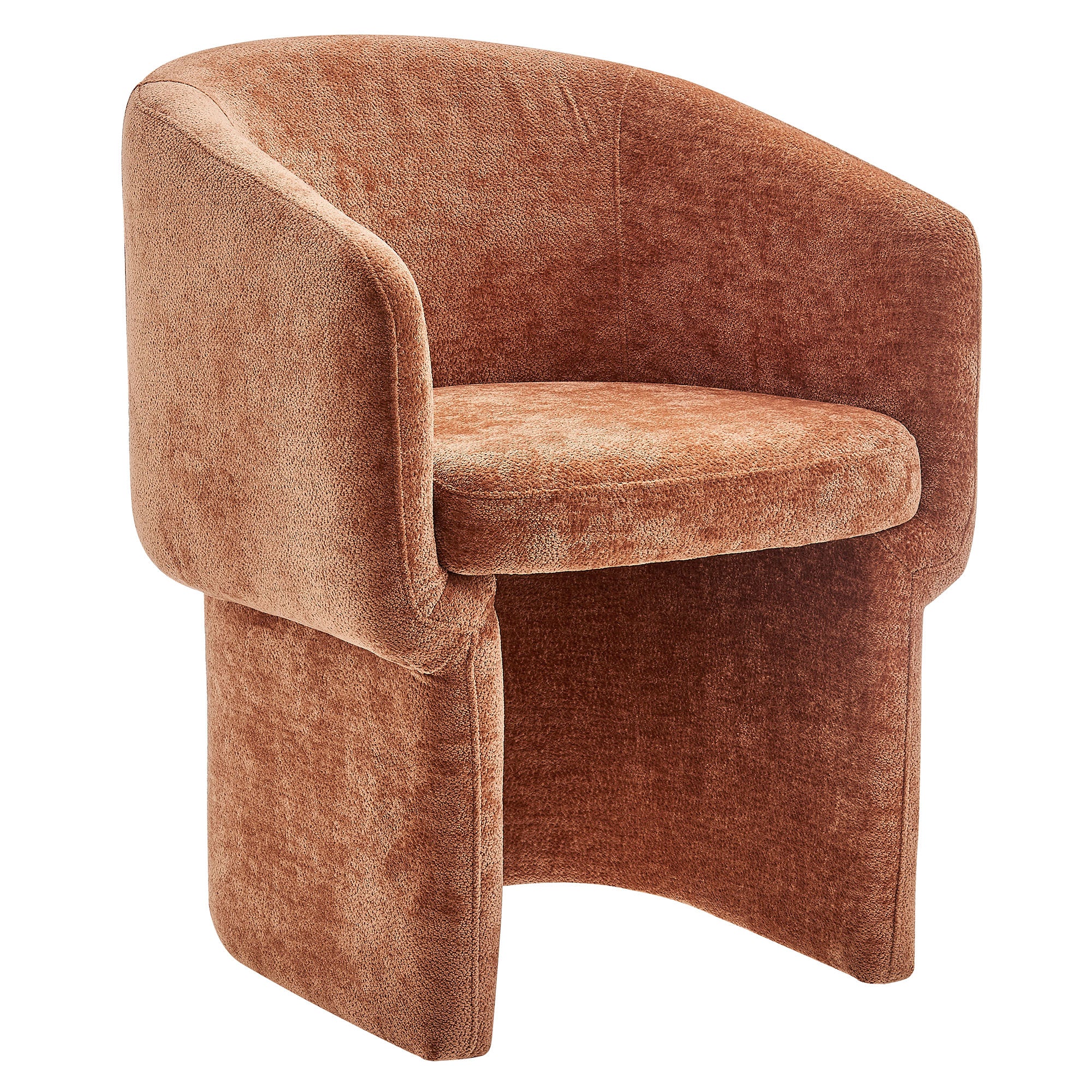 Verity Barrel Back Chenille Dining Armchair