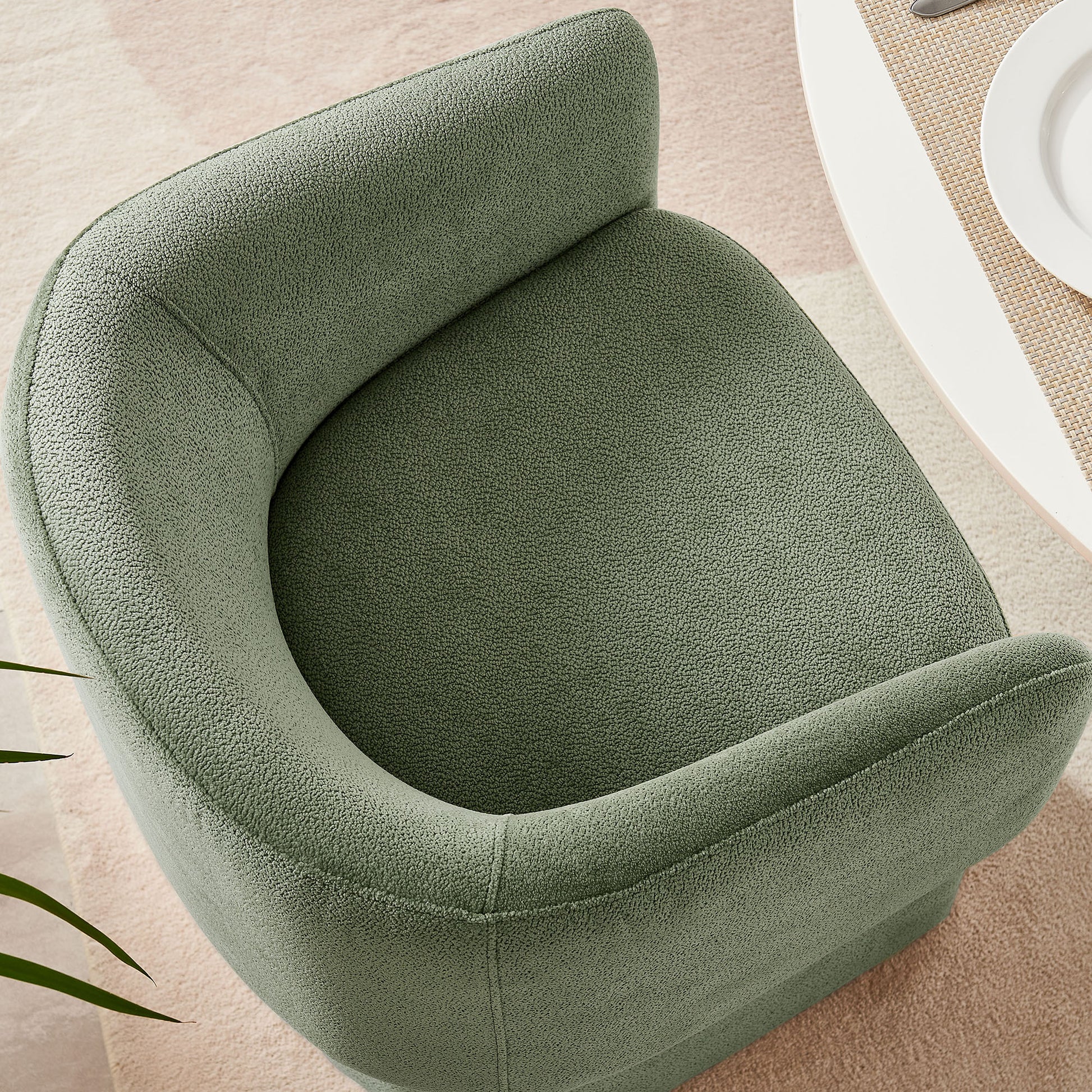 Verity Barrel Back Chenille Dining Armchair