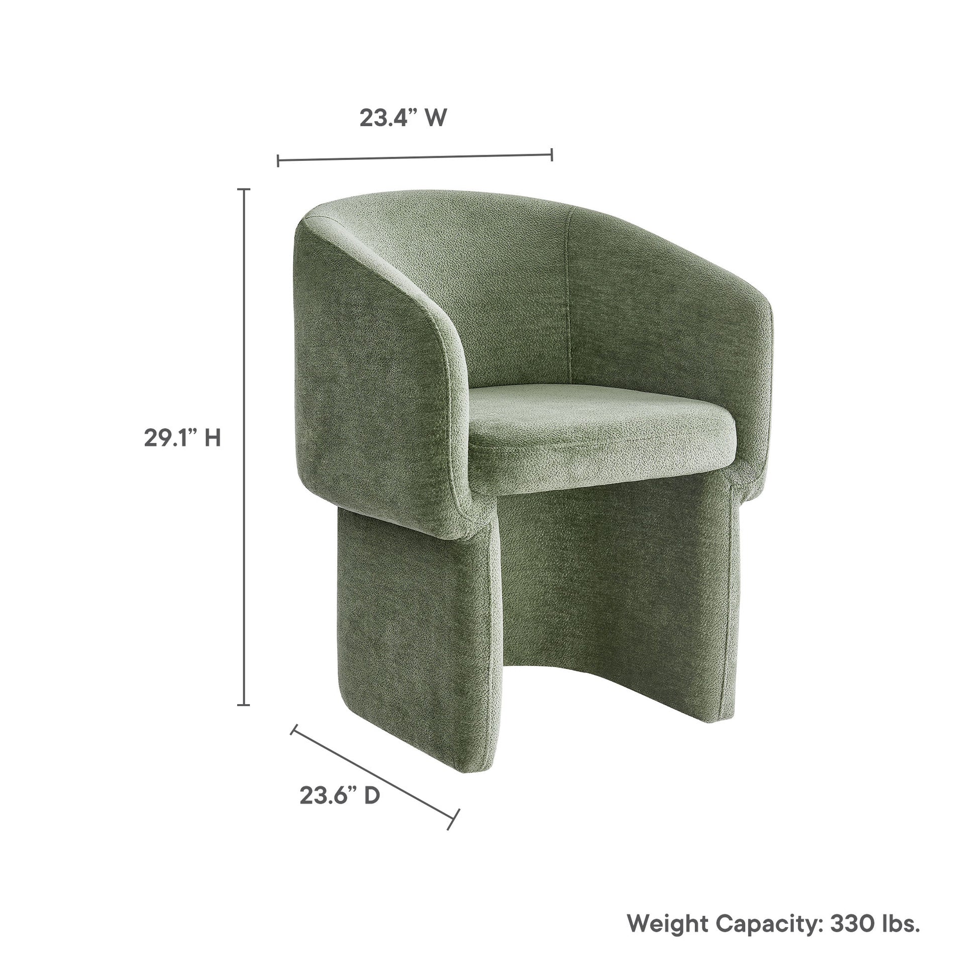 Verity Barrel Back Chenille Dining Armchair