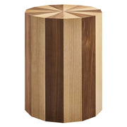 Twirl Two-Toned Wood Veneer Side Table - Oak Walnut