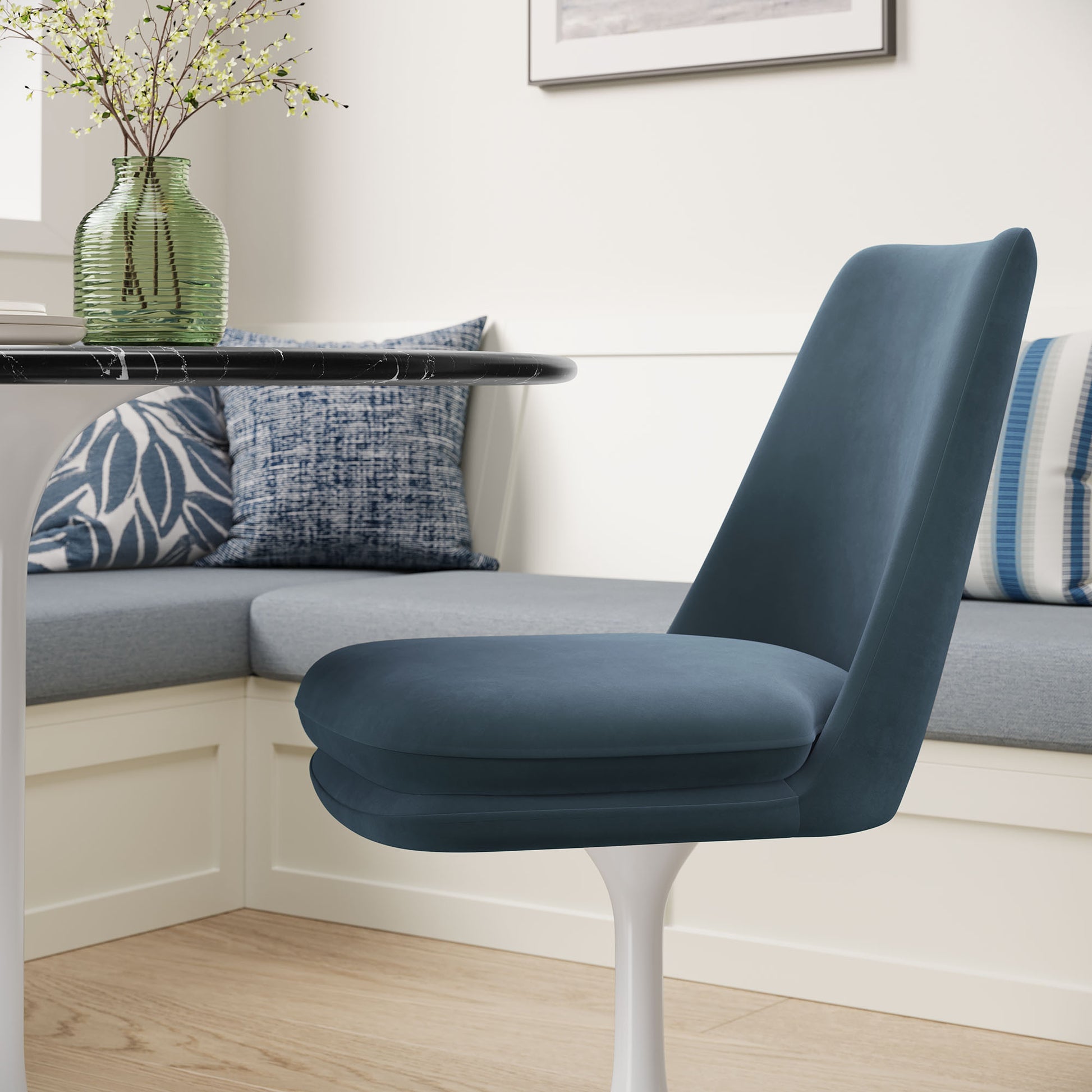 Lippa Swivel Dining Performance Velvet Side Chair