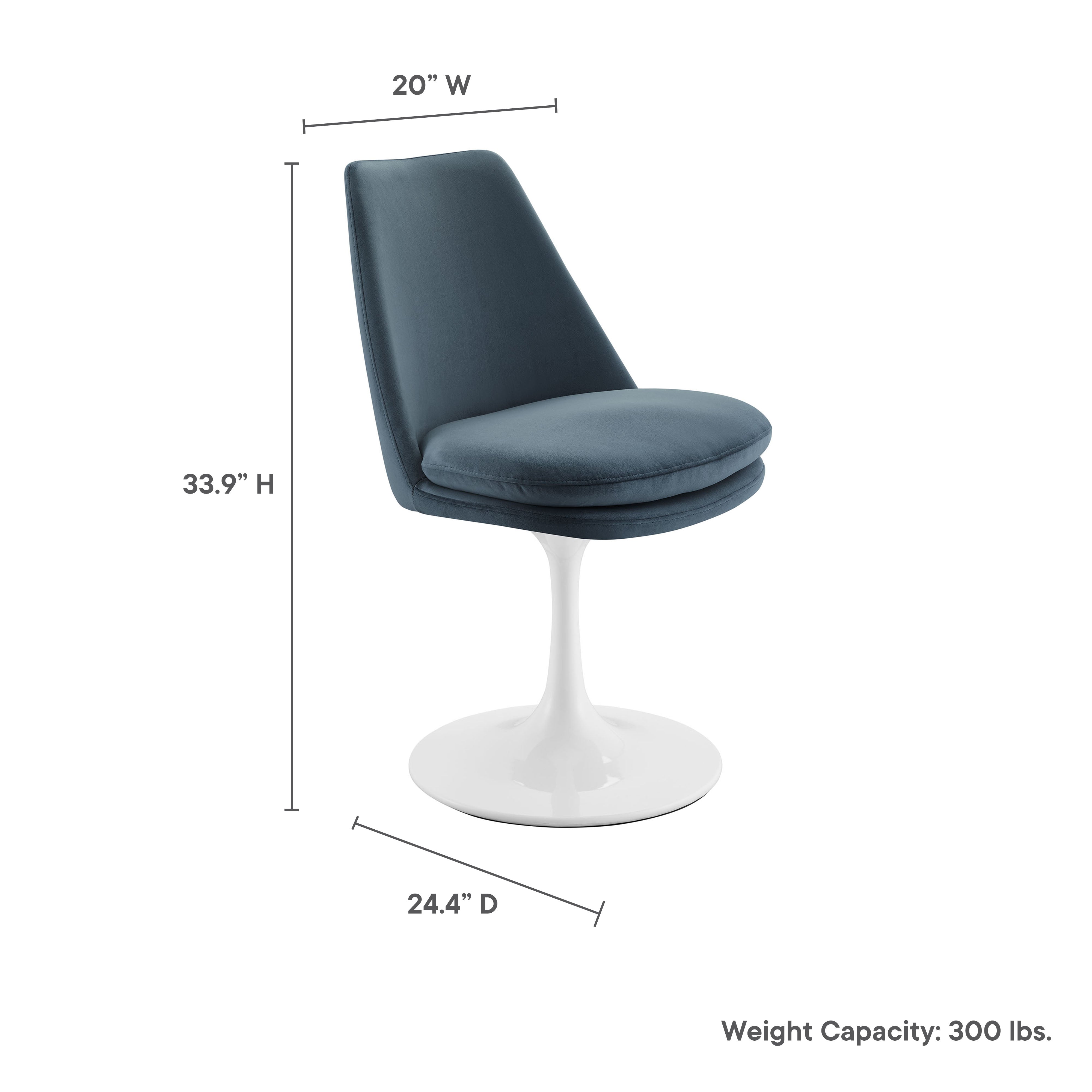 Lippa Swivel Dining Performance Velvet Side Chair - White Moss Green